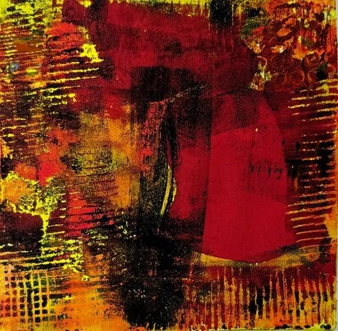 A Promise of Spring 15 x 15 monoprint 2025