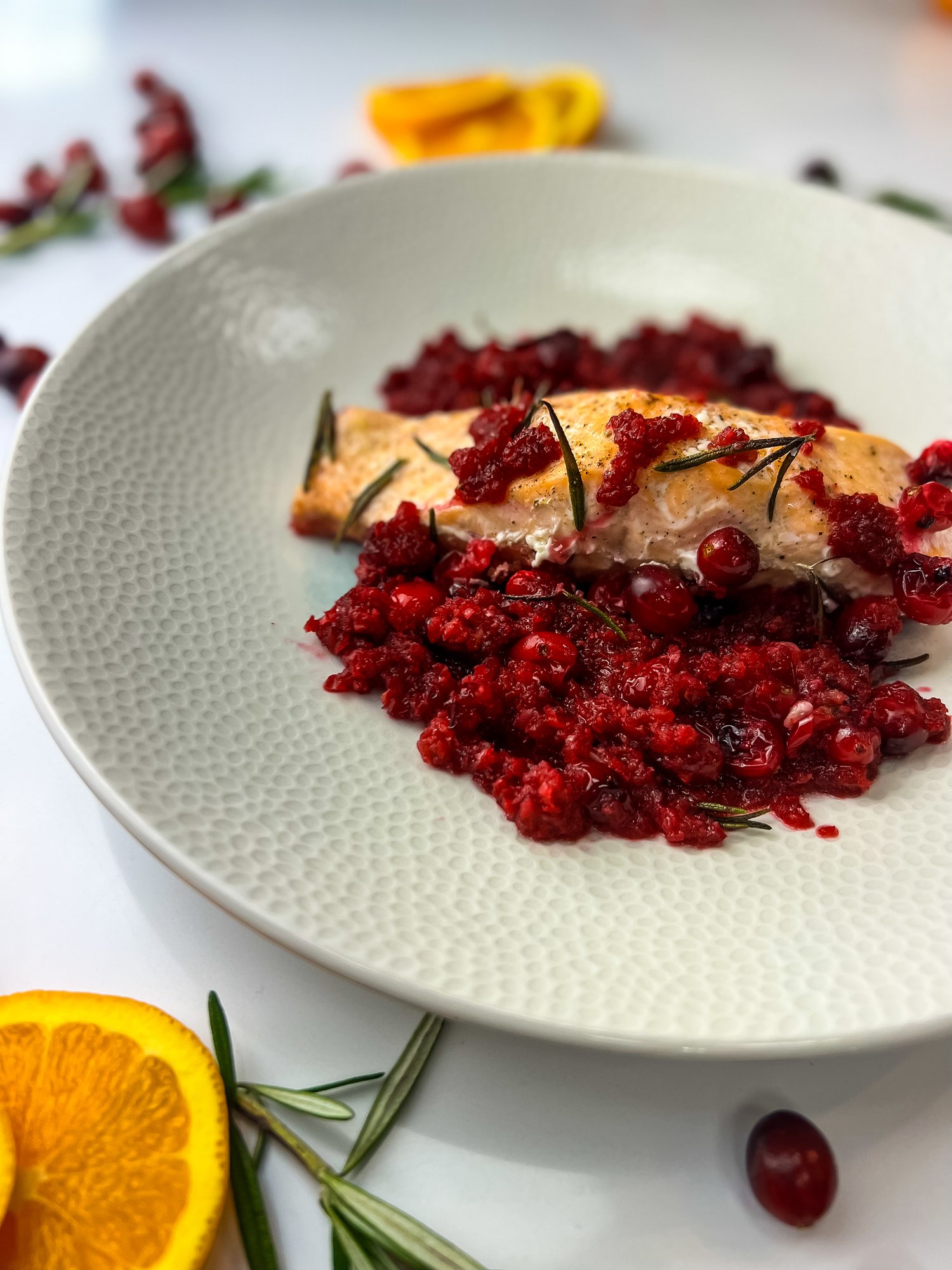 Roasted Cranberry Balsamic Salmon