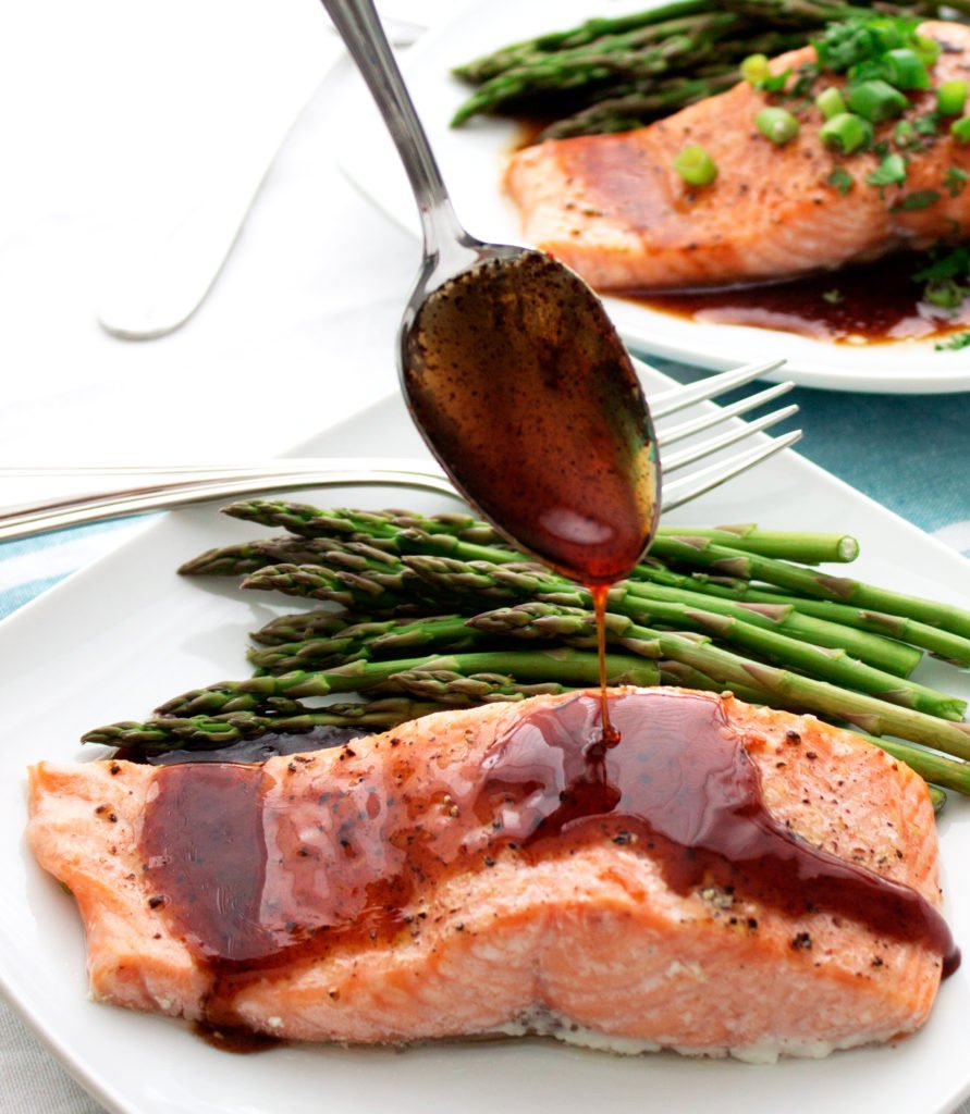 Barbecued Salmon with Peach Whiskey Salsa