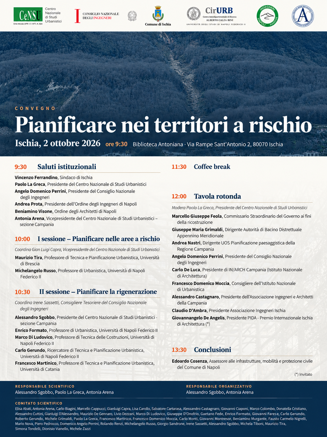pianificare nei territori a rischio: il 2 ottobre convegno a Ischia
