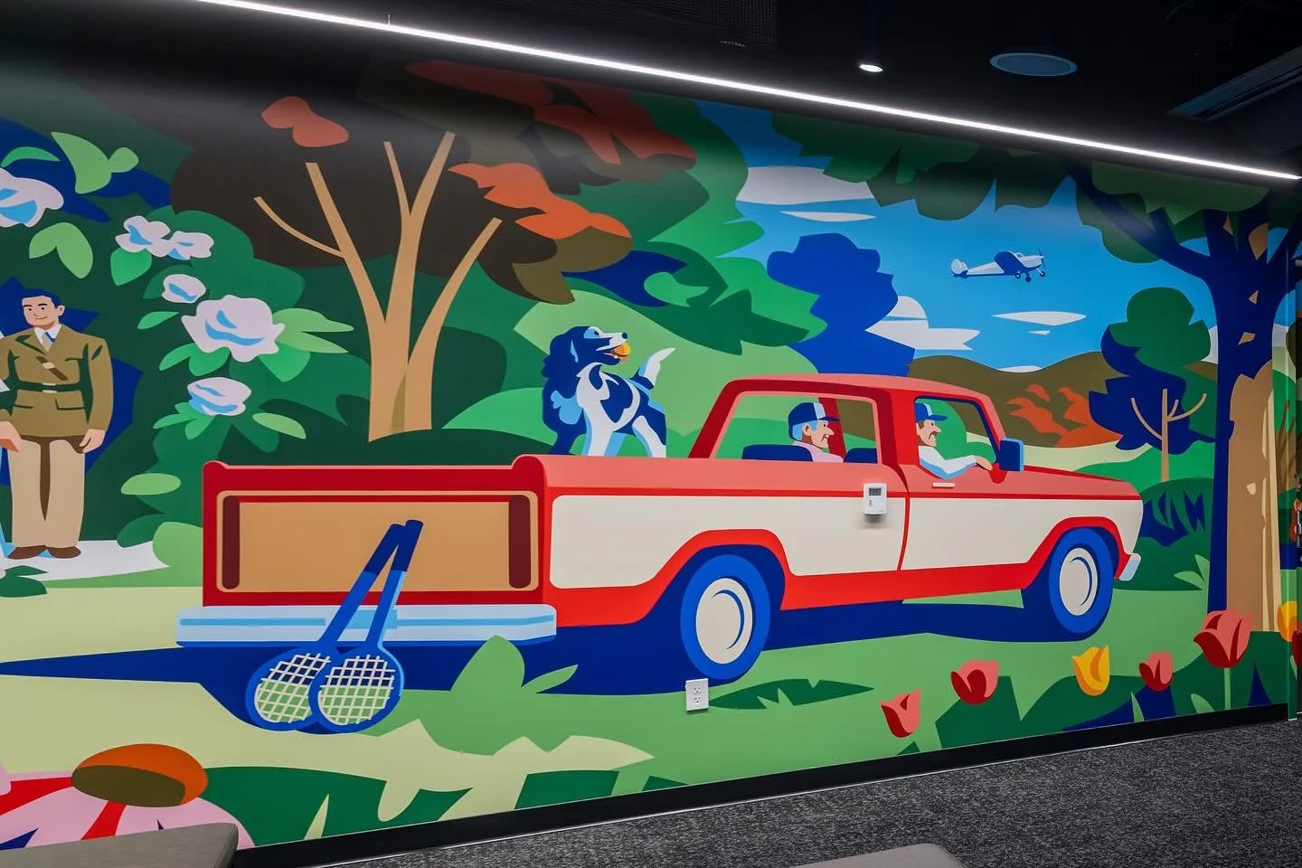 - Walmart Museum Mural -

Earlier this year I worked with @walmart @jkrglobal and @agentpekka on this mega 4-walled panoramic mural for their newly reopened Walmart Museum in Bentonville, Arkansas. The mural charts the history of how Walmart came to 