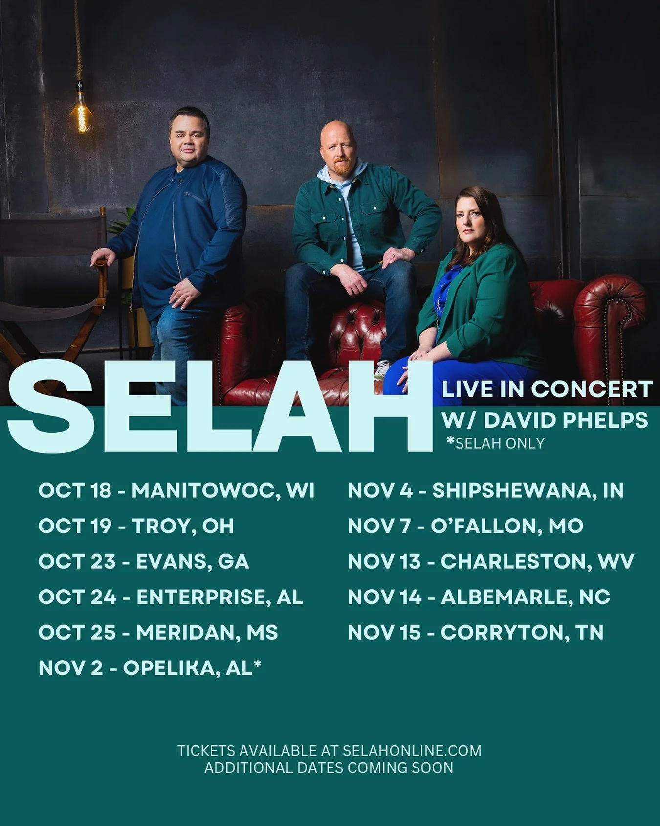 What show are you going to be at? Find tickets at SelahOnline.com 🎟️ 

#Tour #Worship #ChristianMusic