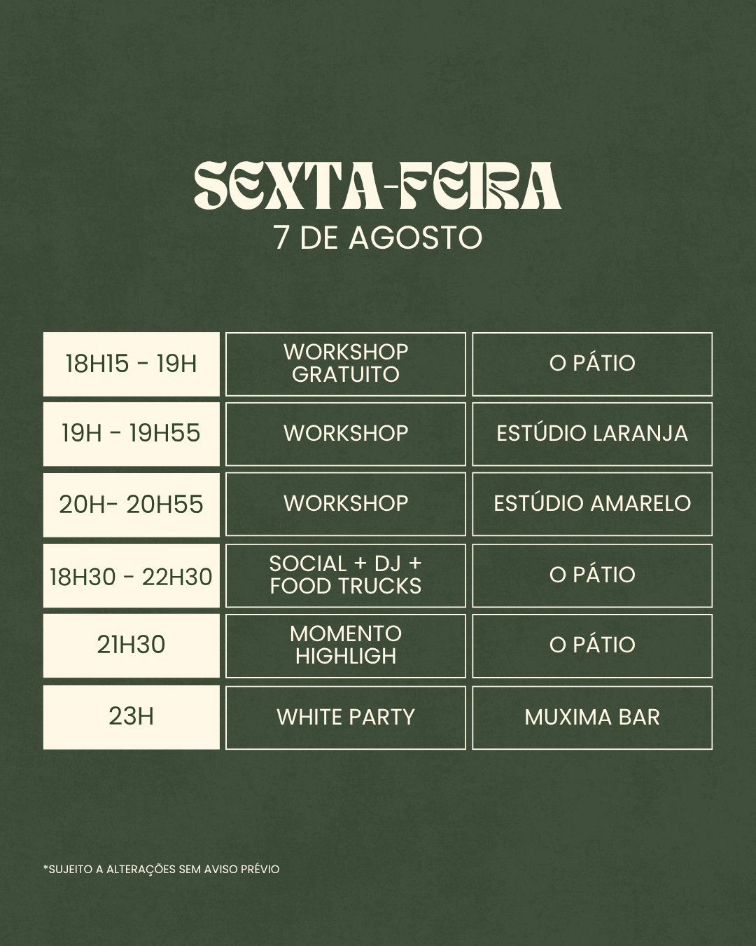 Sexta-feira 7 agosto
