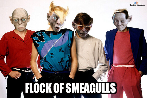 And I ran&hellip;I ran so far away&hellip;from #Mordor. #CelebrityMashup: #FlockofSmeagulls!! Concept by Andrew Craft. #Smeagol #FlockOfSeagulls #Gollum #TheCreatureGollum #LordOfTheRings #TheHobbit #Frodo #80sBands #IRanSoFarAway #Gandalf #Precious 