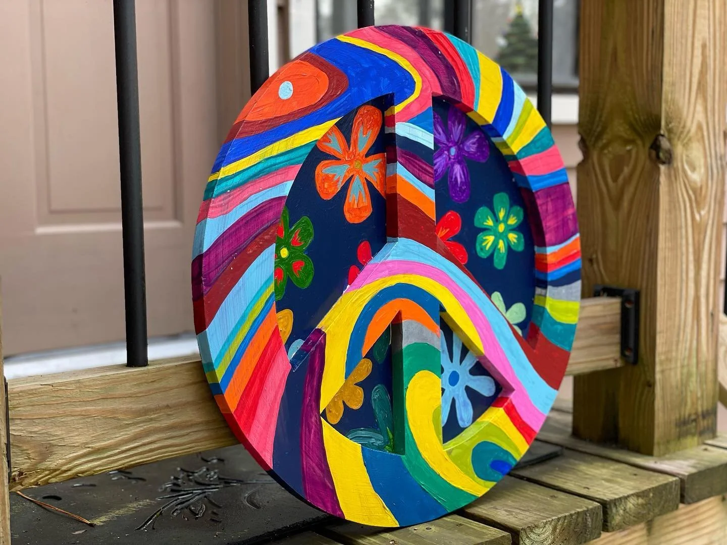 Doing something different with this one&hellip;I&rsquo;m actually keeping it &amp; hanging at our house! #peacesign #peaceofart #artwork #hippieshit