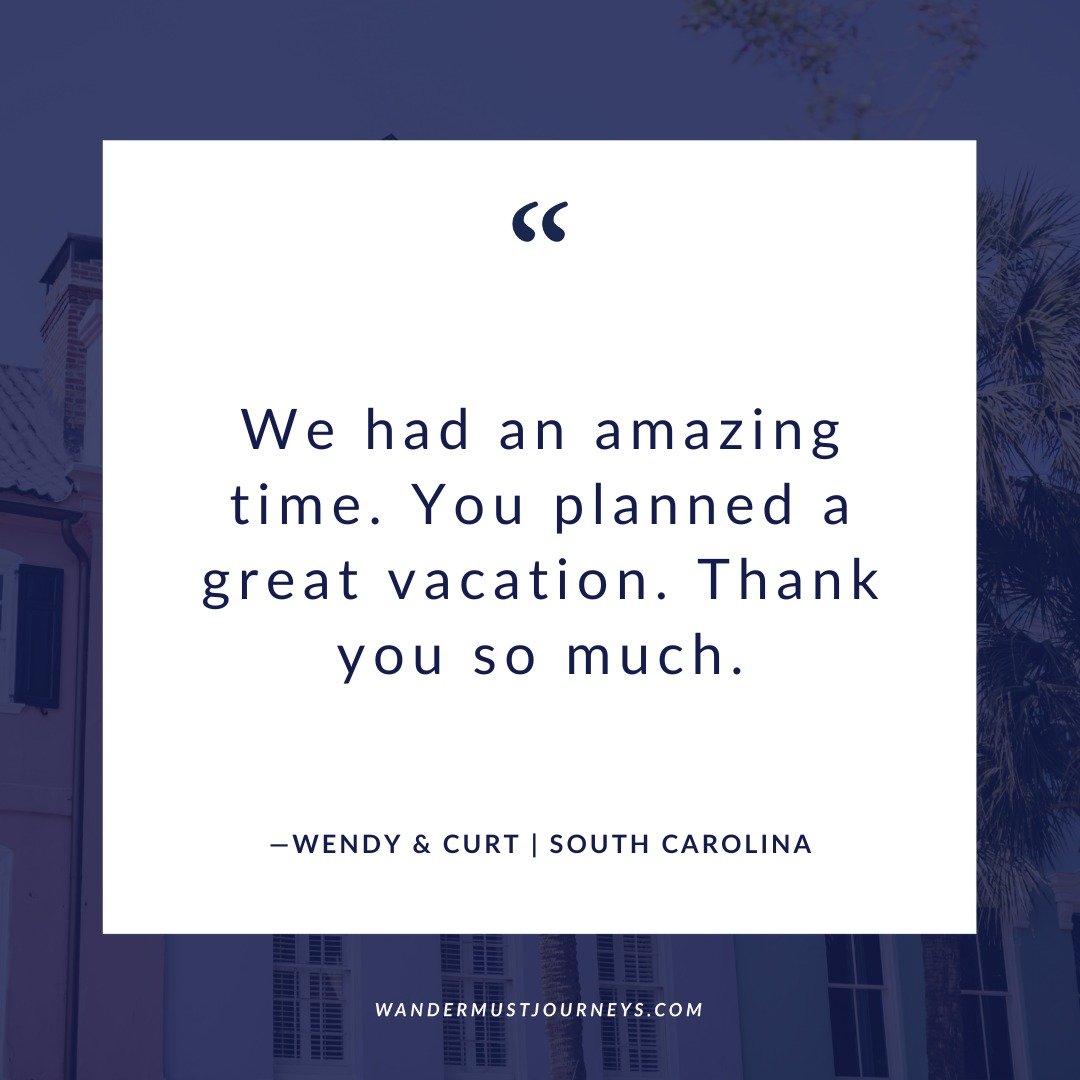 Charleston is one of those destinations that surprises people, not because it&rsquo;s unfamiliar, but because of how different it can feel when it&rsquo;s tailored to you.

For Wendy and Curt, it was exactly the kind of getaway they needed.

Charlest