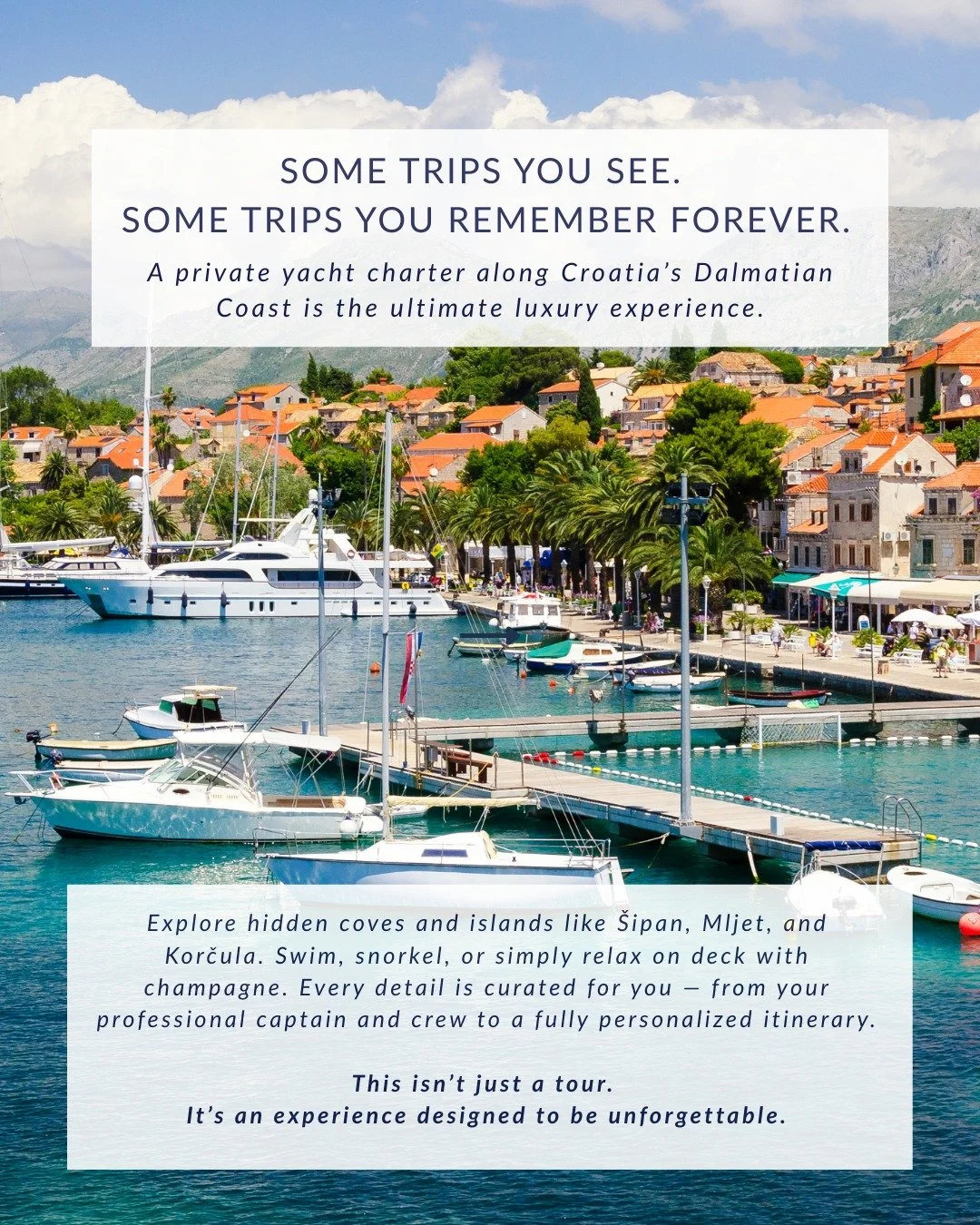 Croatia&rsquo;s coastline was made to be explored by sea. With more than 1,000 islands along the Adriatic, many of the most stunning coves, beach clubs, and hidden swim spots are best reached by yacht.

Chartering a private yacht lets you wake up in 