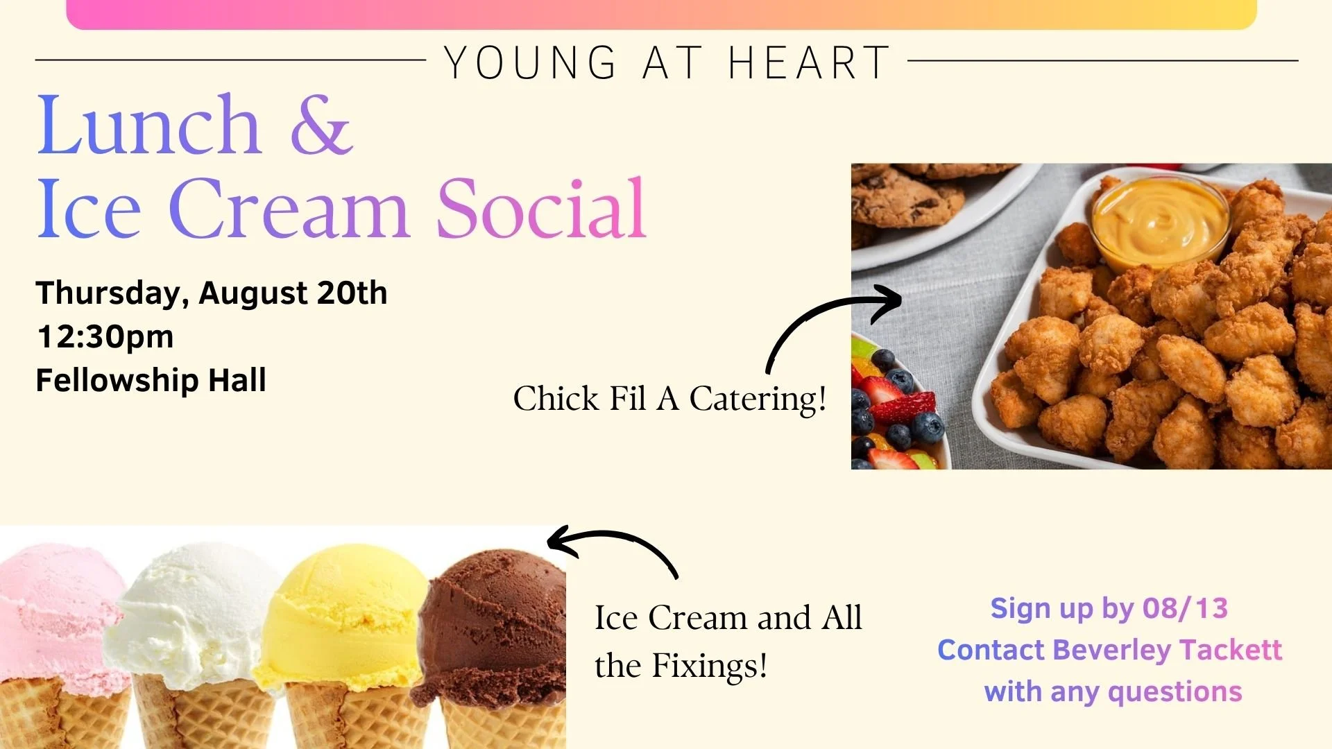 Young at Heart Ice Cream Social with Lunch