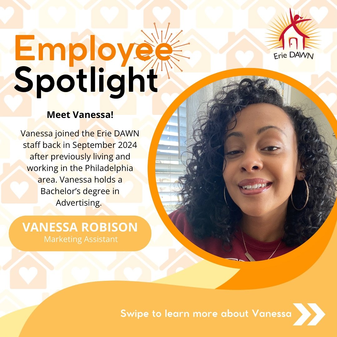 Coming up next for our January Employee Spotlight is Vanessa 🦋

Vanessa is our Marketing &amp; Admin Assistant 📱

Swipe to learn about Vanessa ➡️

#erie #eriepa #eriedawn #nonprofit #nonprofitorganization