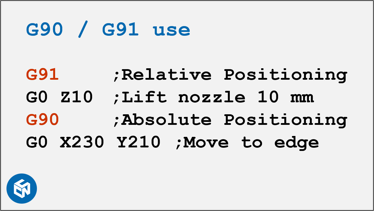 End script example to lift the nozzle and move it away