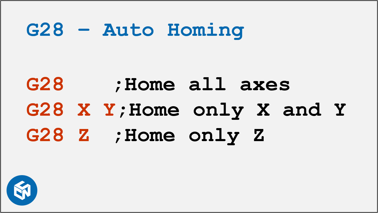 Different ways to home the axes