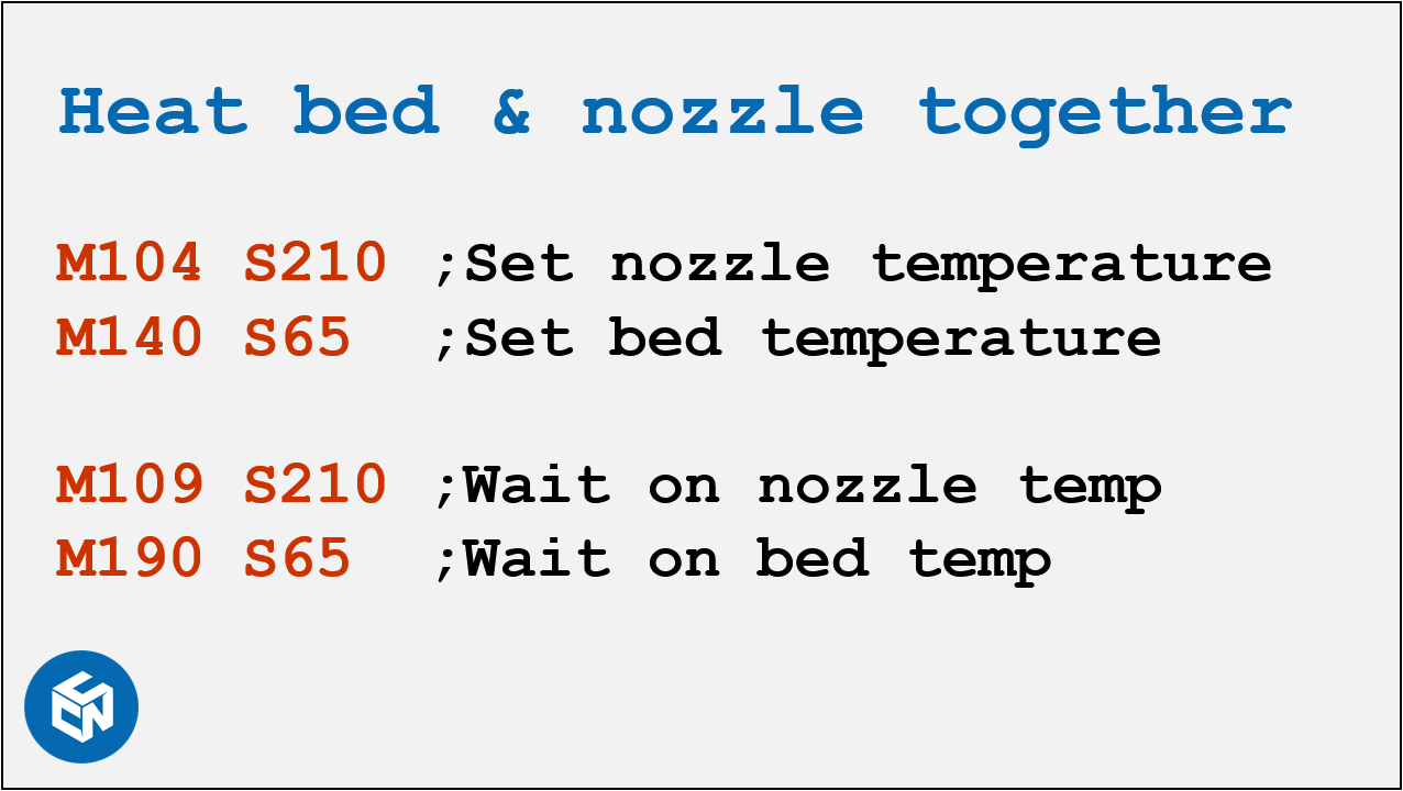 Heat nozzle and bed simultaneously