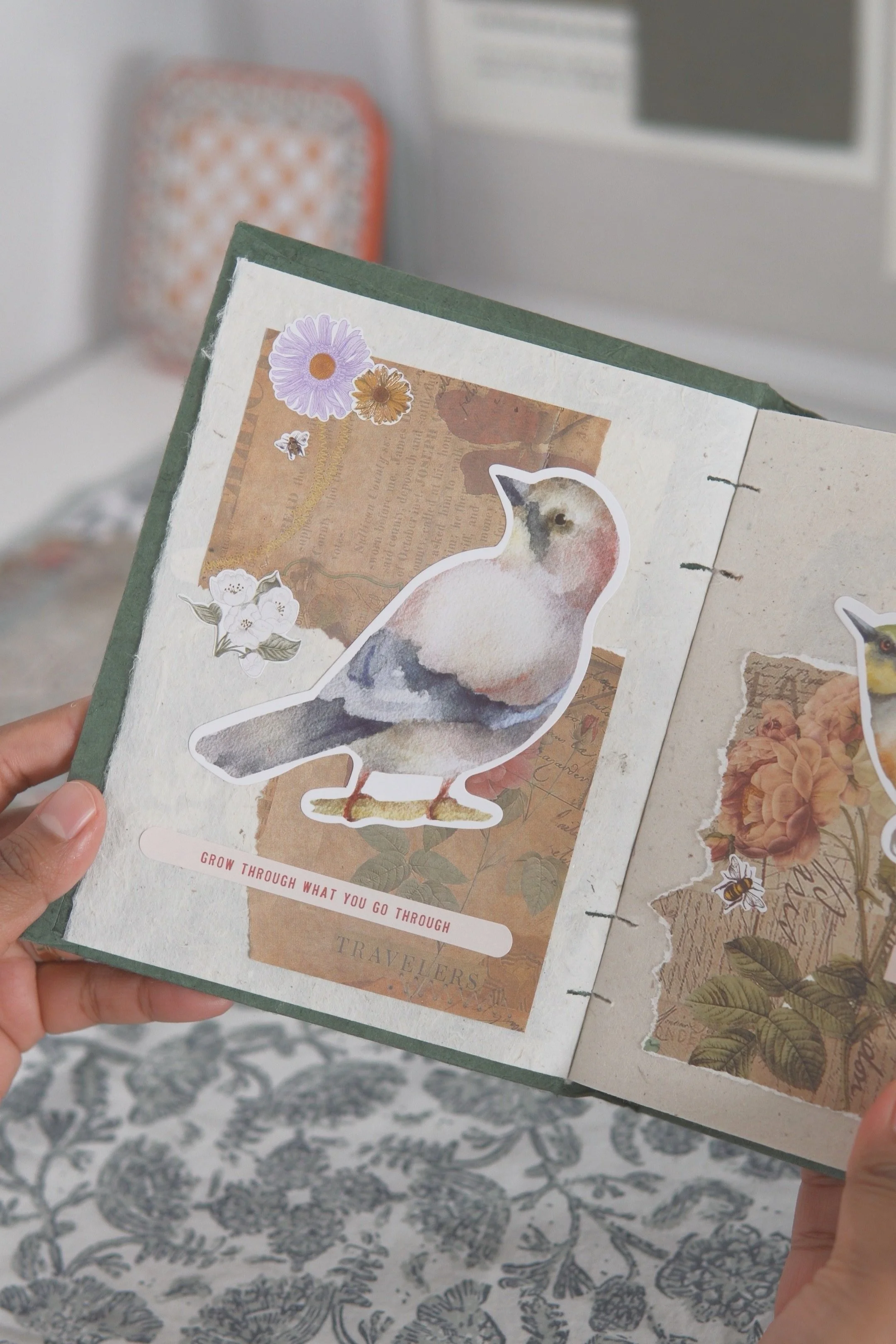 Scrapbooking With Stickers + Floral Paper
