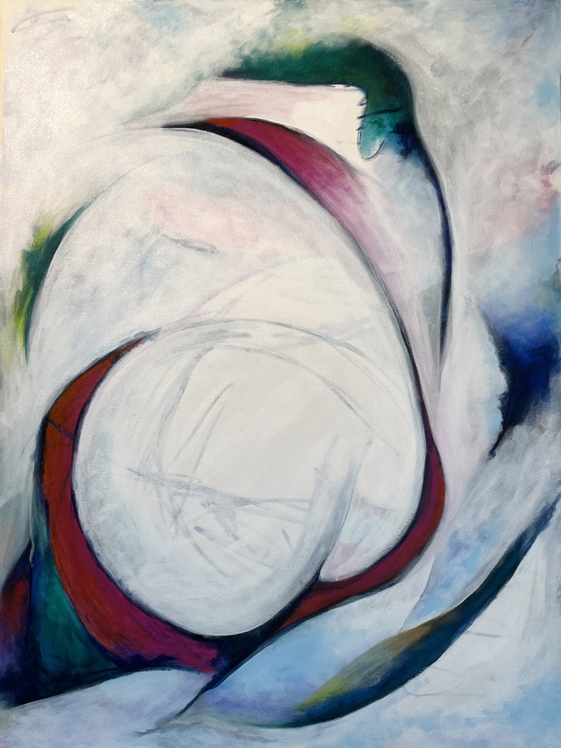 When the Body Knows, 2025, 30" x 40", mixed media on canvas