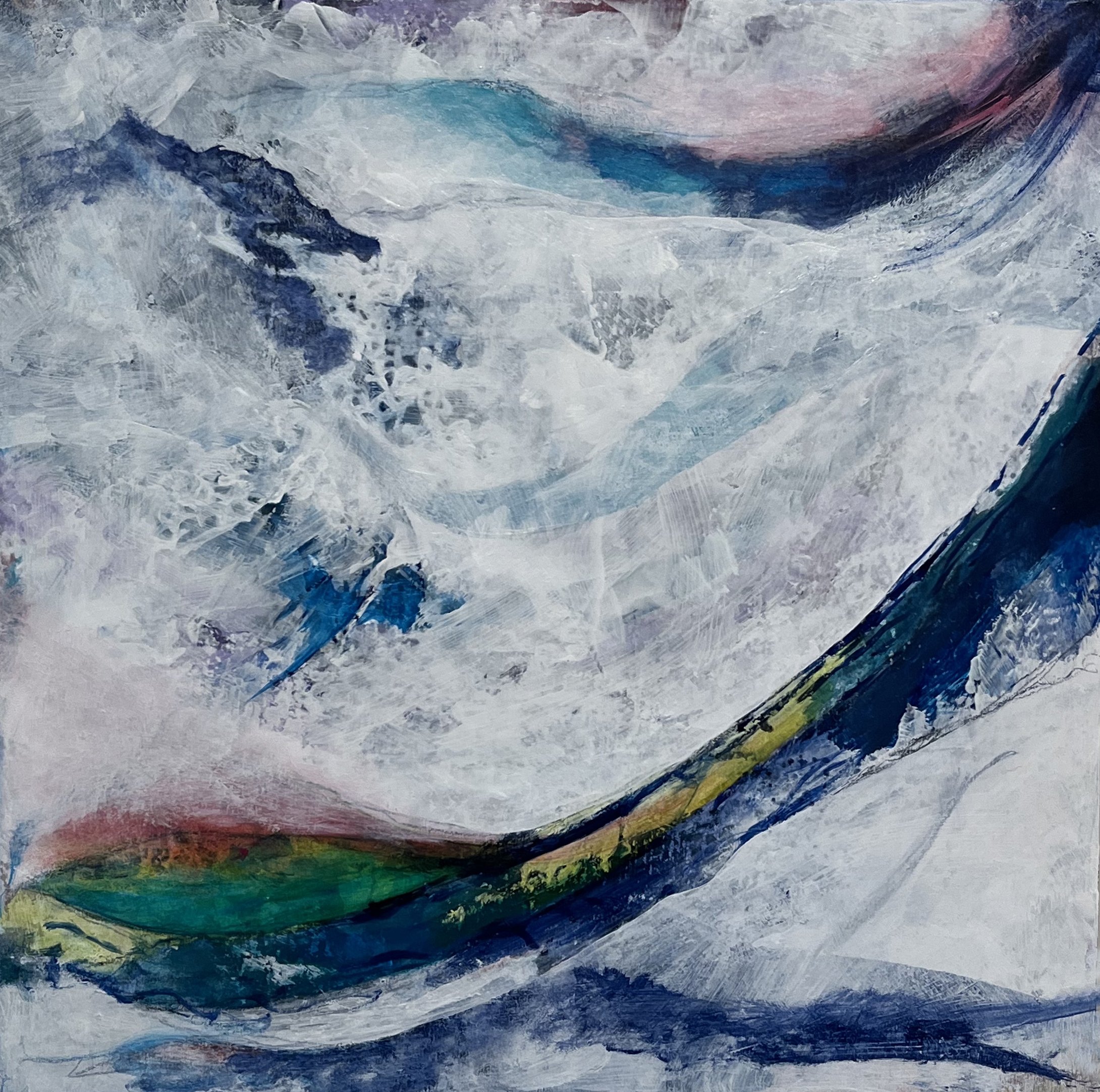 Cleave, 2025, 10" x 10", mixed media on panel SOLD