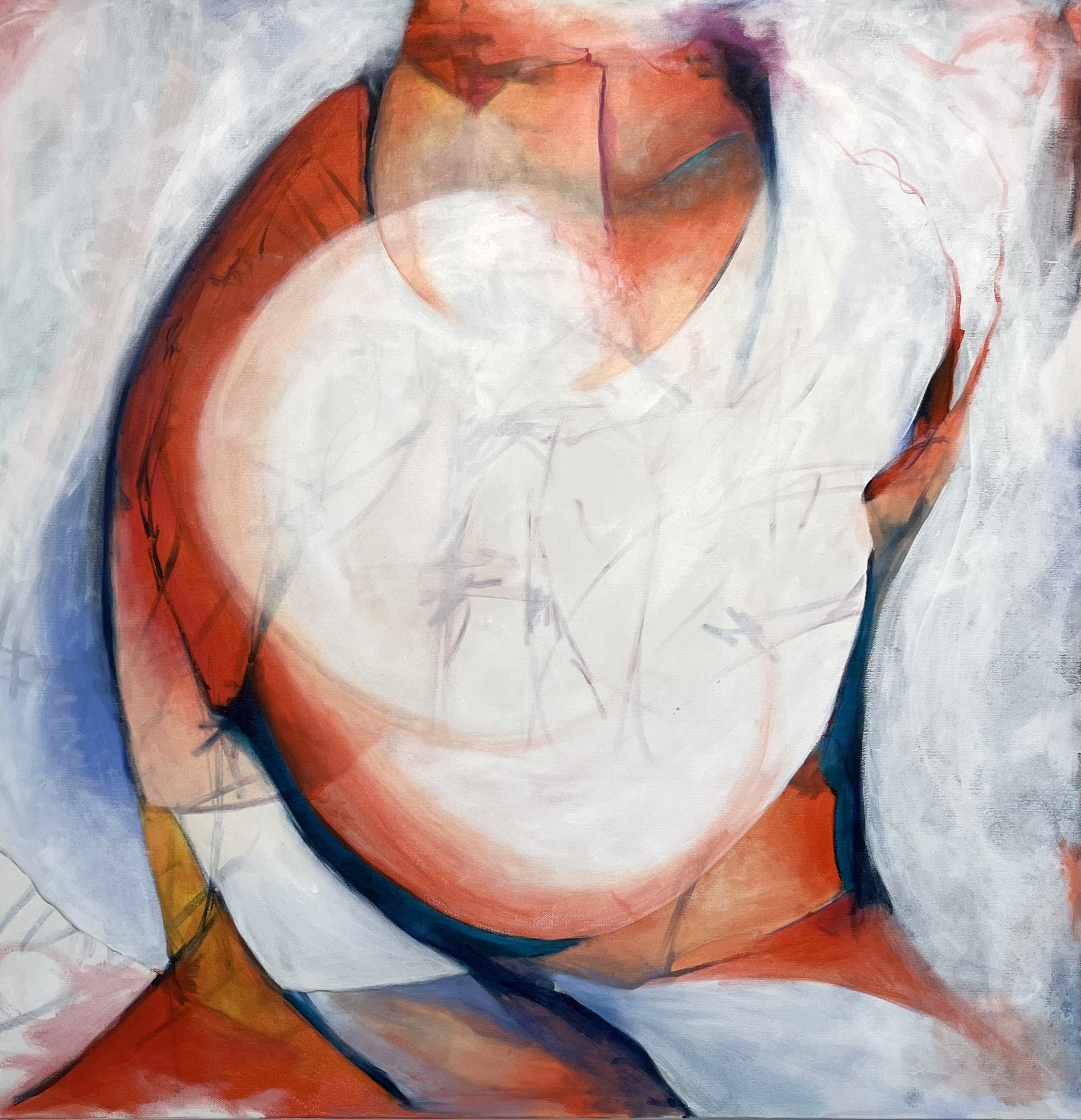 How to Breath Above Water, 2025, 36" x 36" acrylic on canvas
