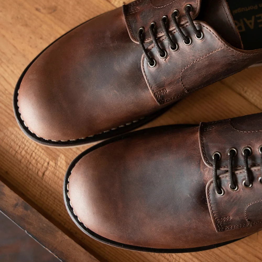 Crepe sole Derby shoes in Pull up Brown  JoBear.Boots