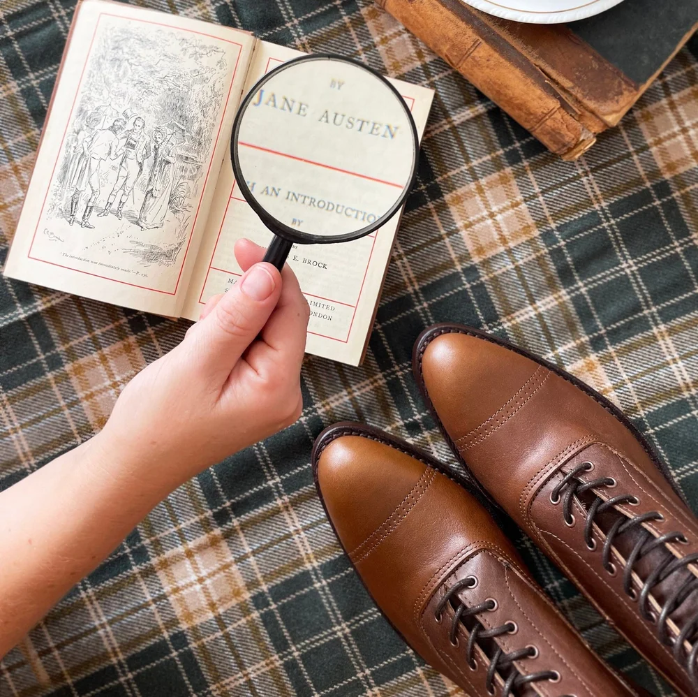 Made to order Mid Brown Edwardian Pointy toe Lace up Boots