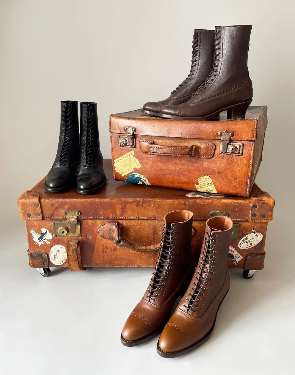 Made to order Darkest Brown Edwardian Pointy toe Lace up Boots