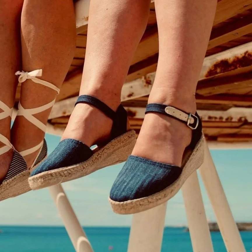 Alentejo Blue low Wedge Espadrille sandals