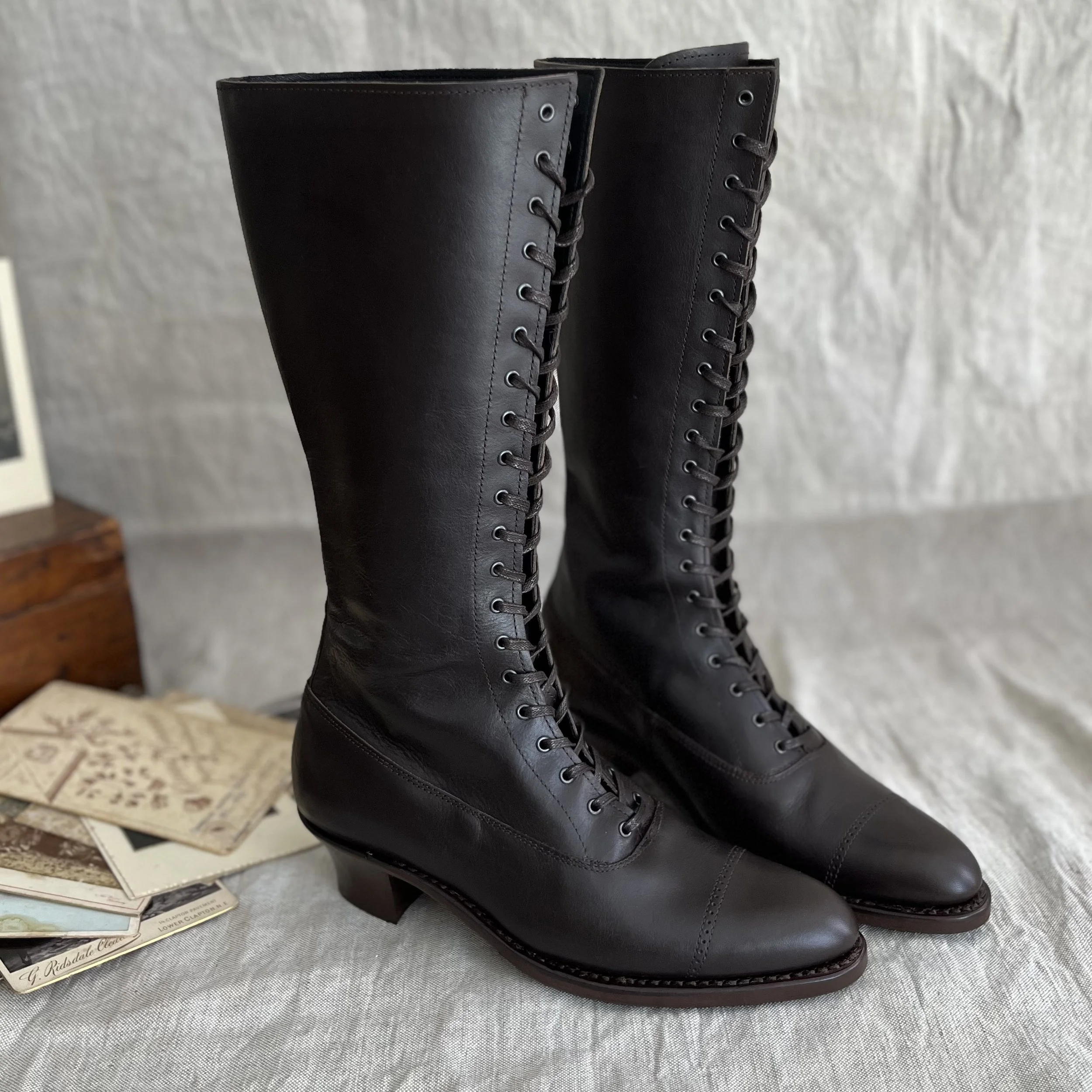 In stock Ladies Edwardian Cycling Lace up Boots LIMITED PAIRS