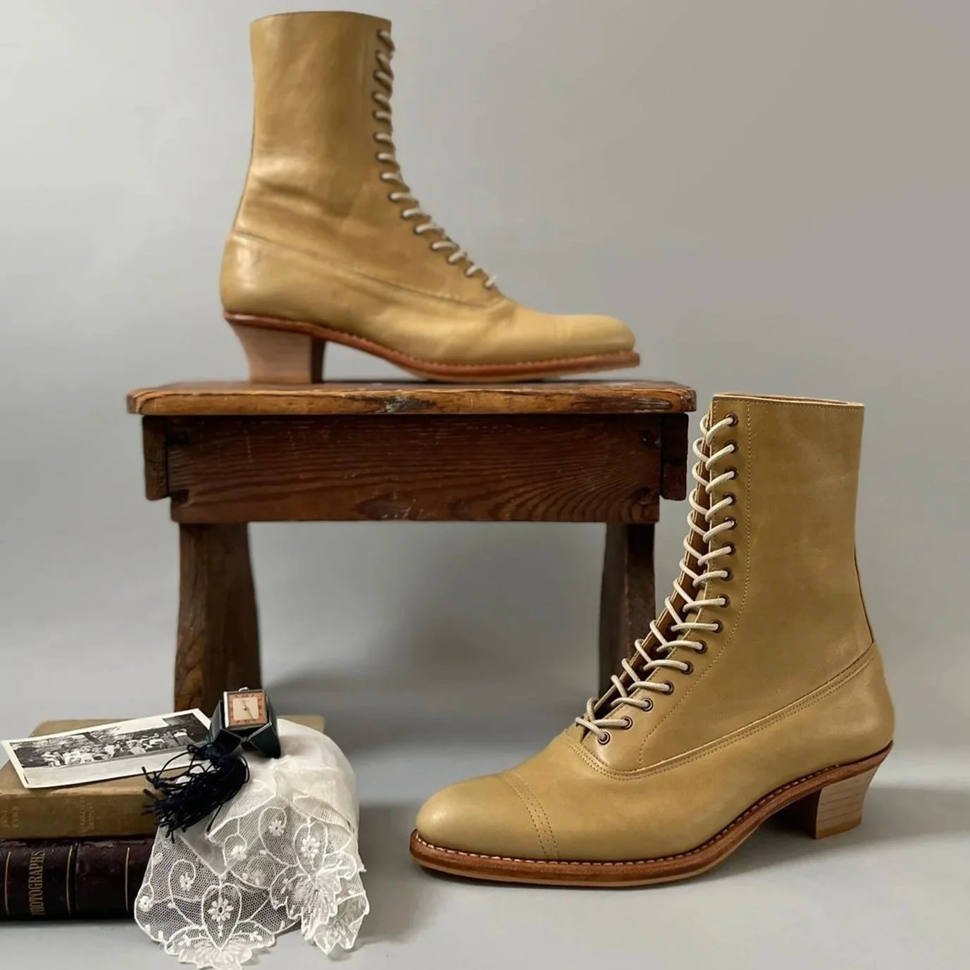 Made to order Edwardian Pointy toe Lace up Boots