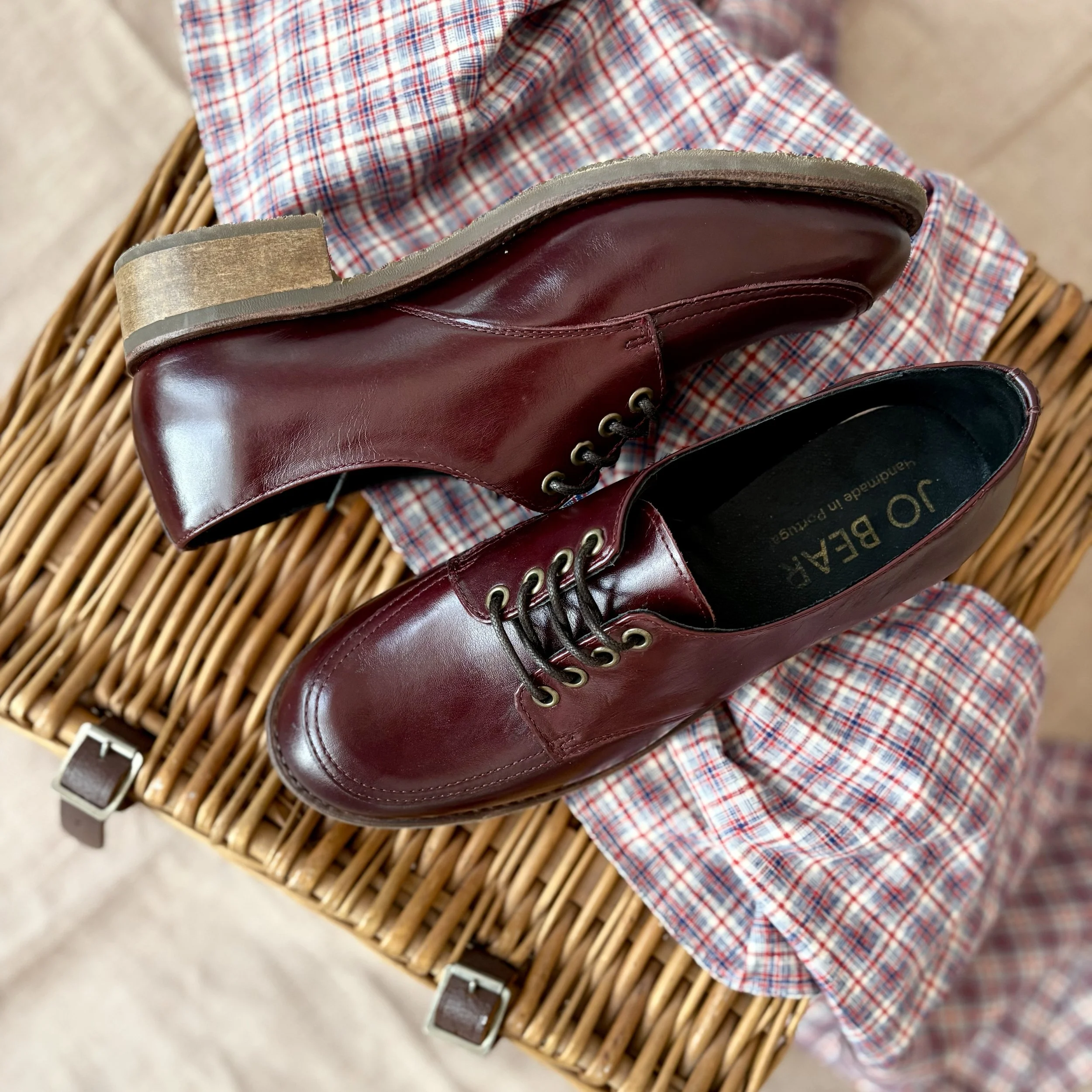 1940's Crepe everyday lace up  "Sheila's CC41" in Bordeaux