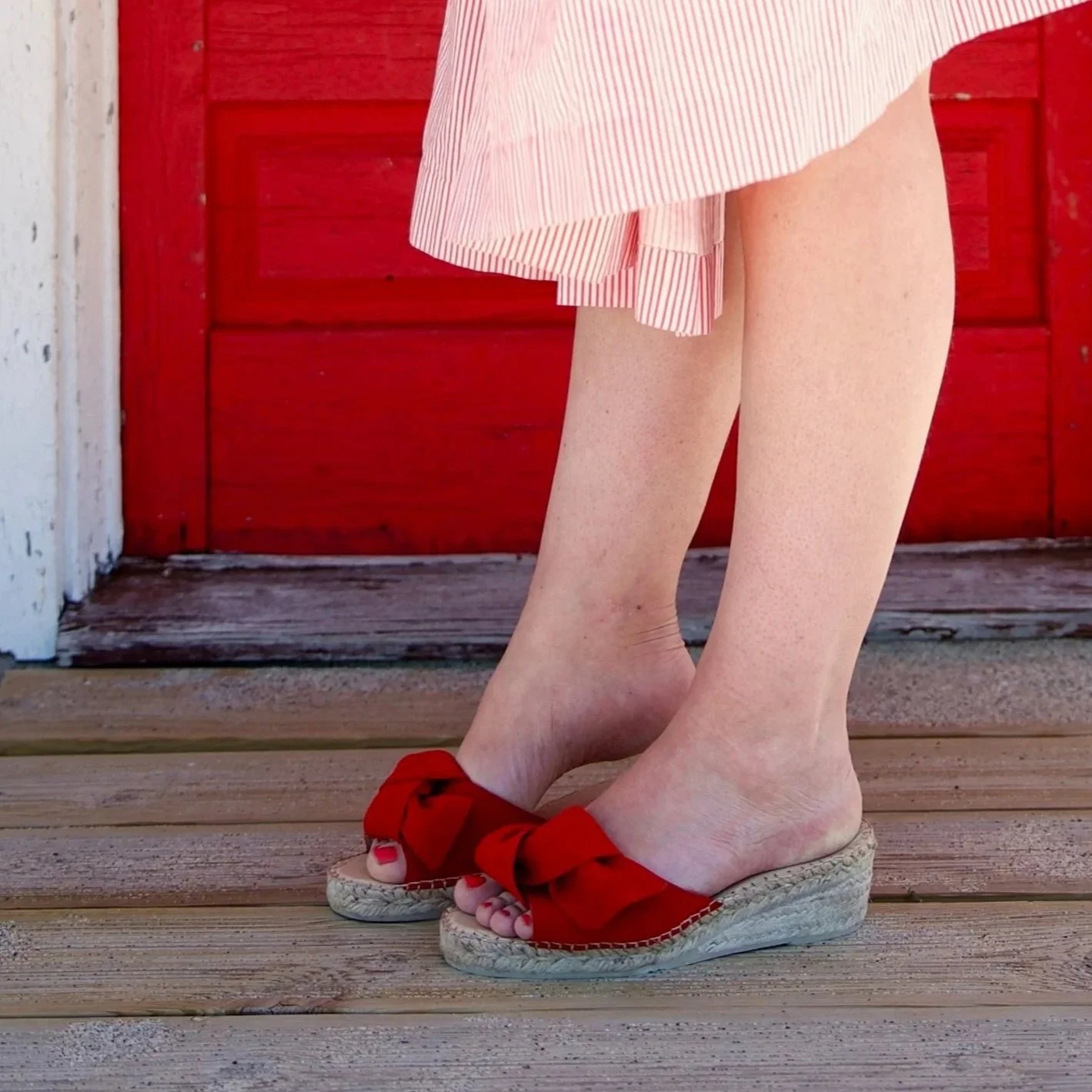 Pin-up red Espadrille Mules