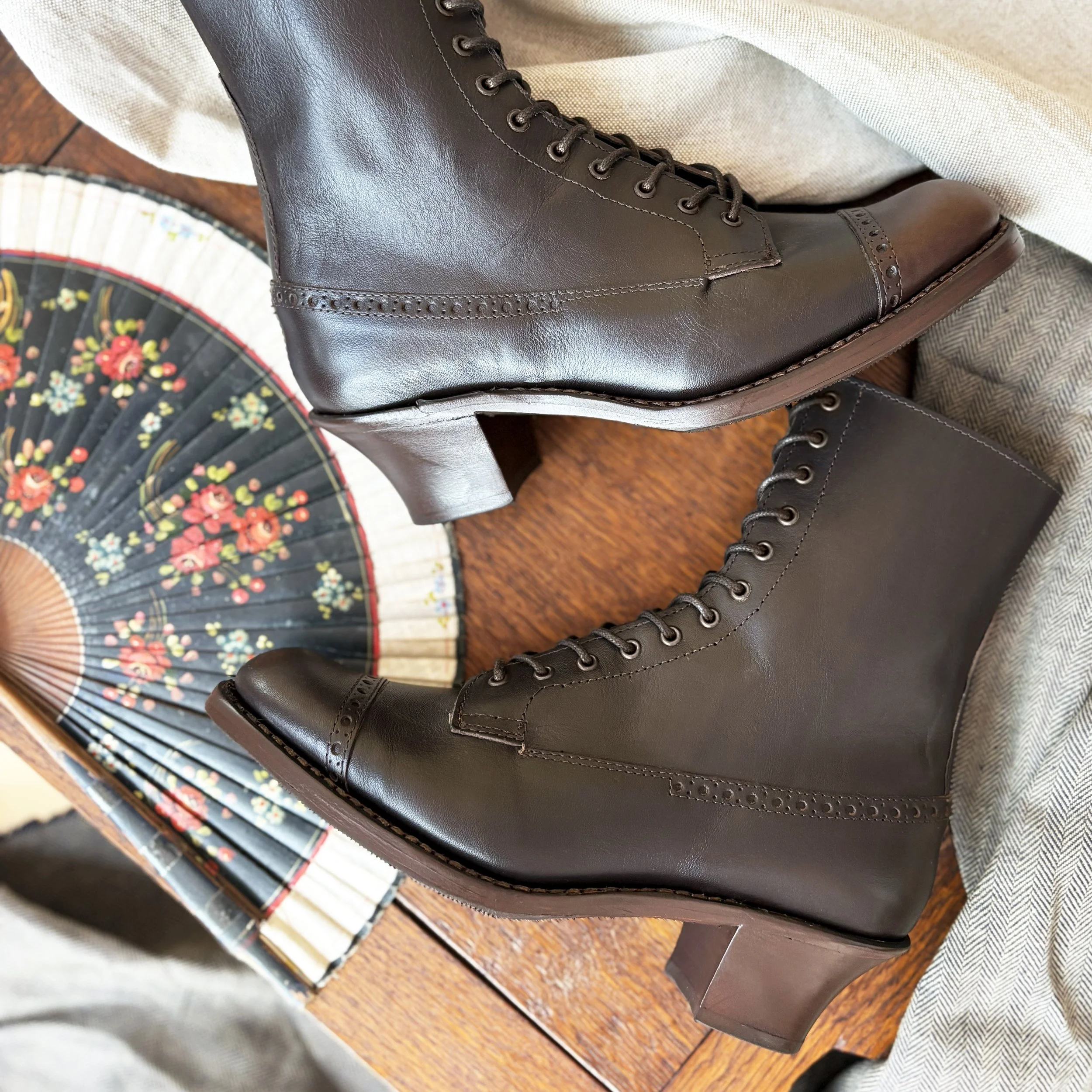 Darkest Brown Round toe Victorian Walking Boots