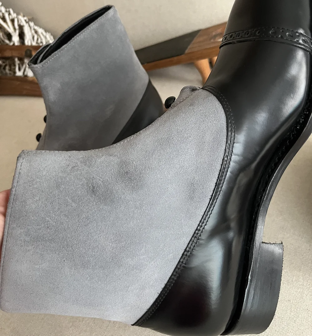 IMPERFECT BEAUTIES Black and Grey Victorian Men's Button Boots  JoBear. Boots
