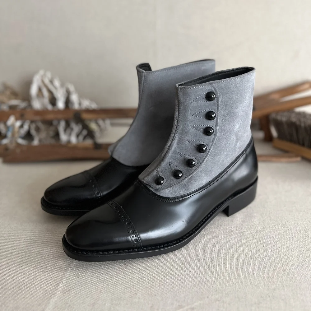 grey mens dress boots Mephisto Novak Grey Leather Men's Ankle Boots main image 1