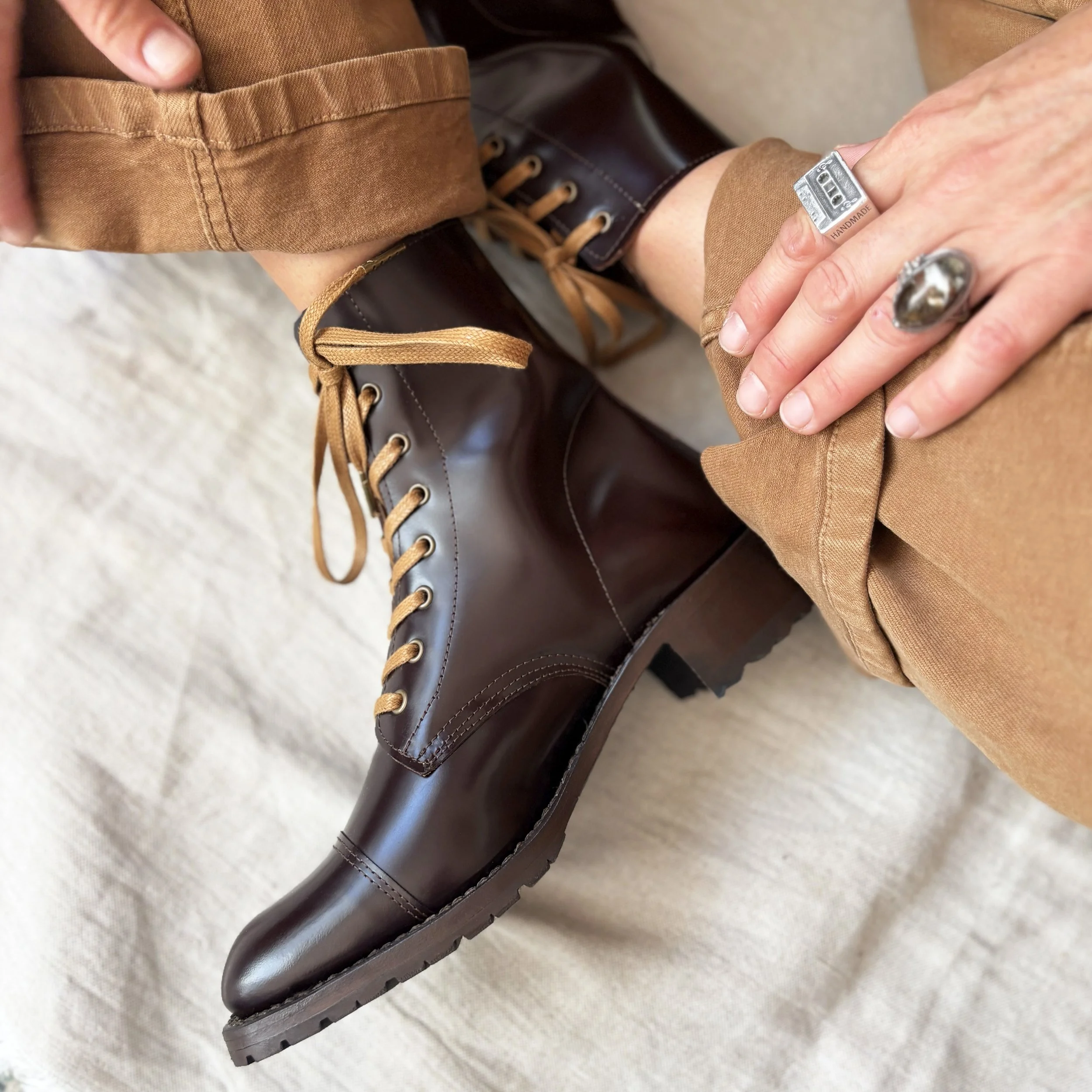 Vibram sole 8 Hole ATS Service Boots WW2 Women's Lace up boots