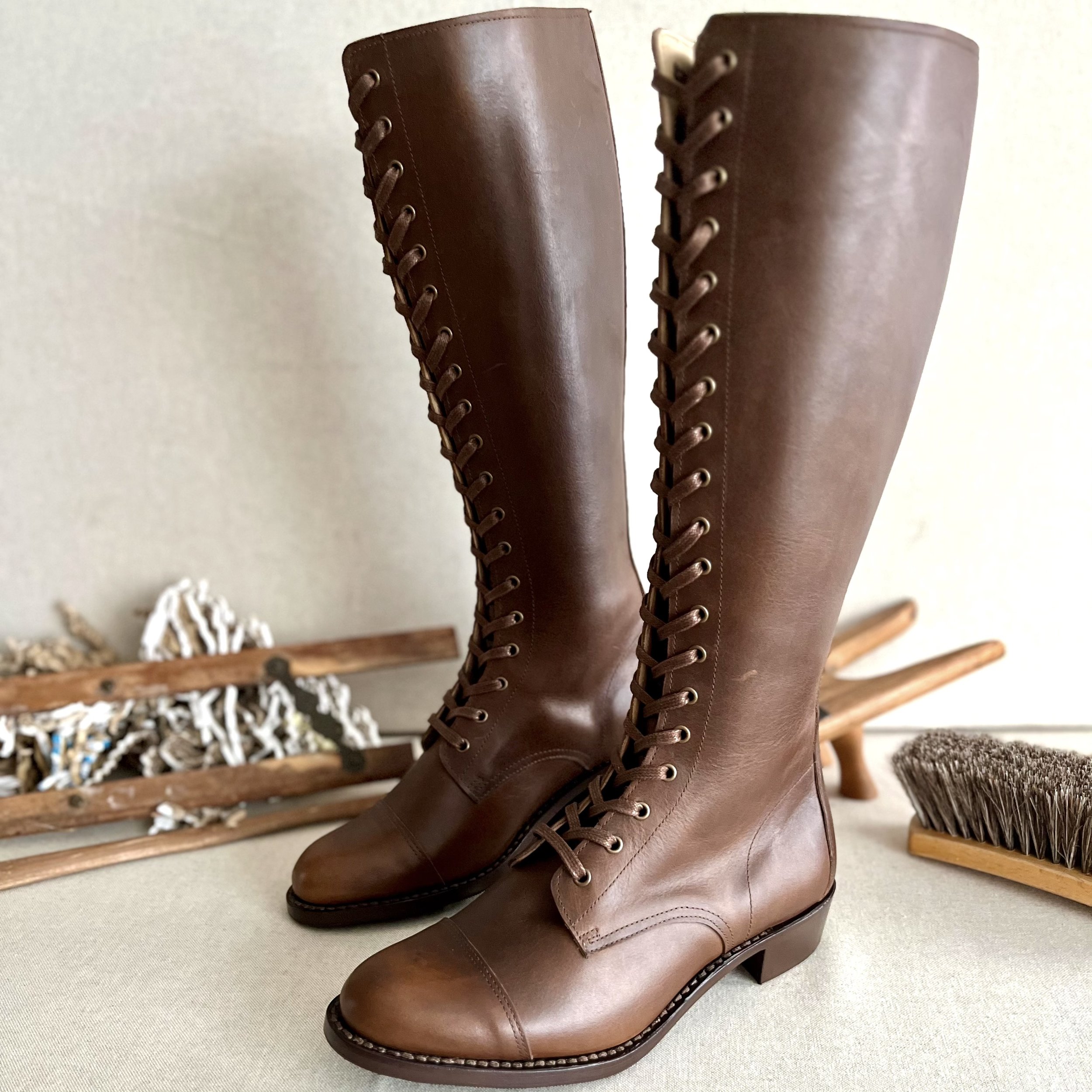 Reduced to clear: Ladies WWI Officer's Field boots. LIMITED PAIR.