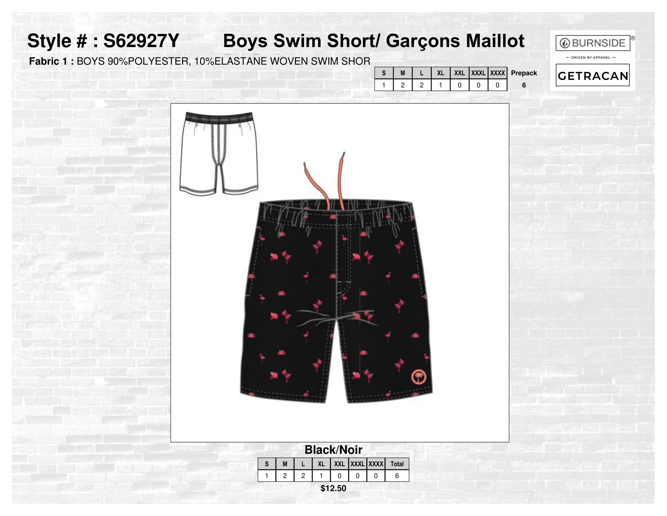 S62927Y Boys Swim Short