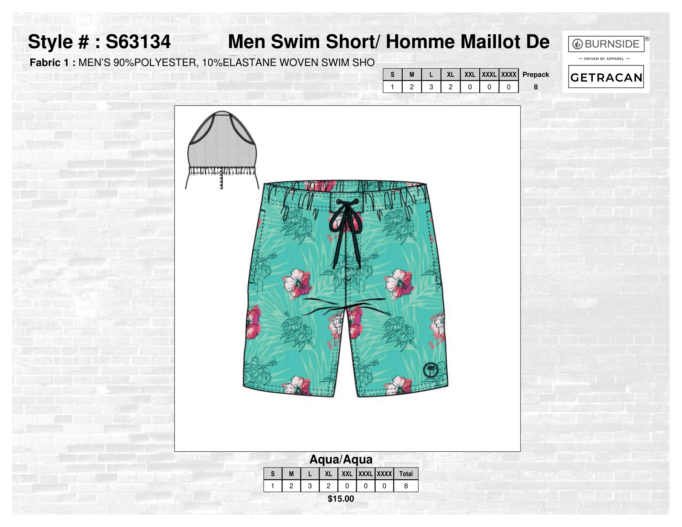 S63134 Men Swim Short