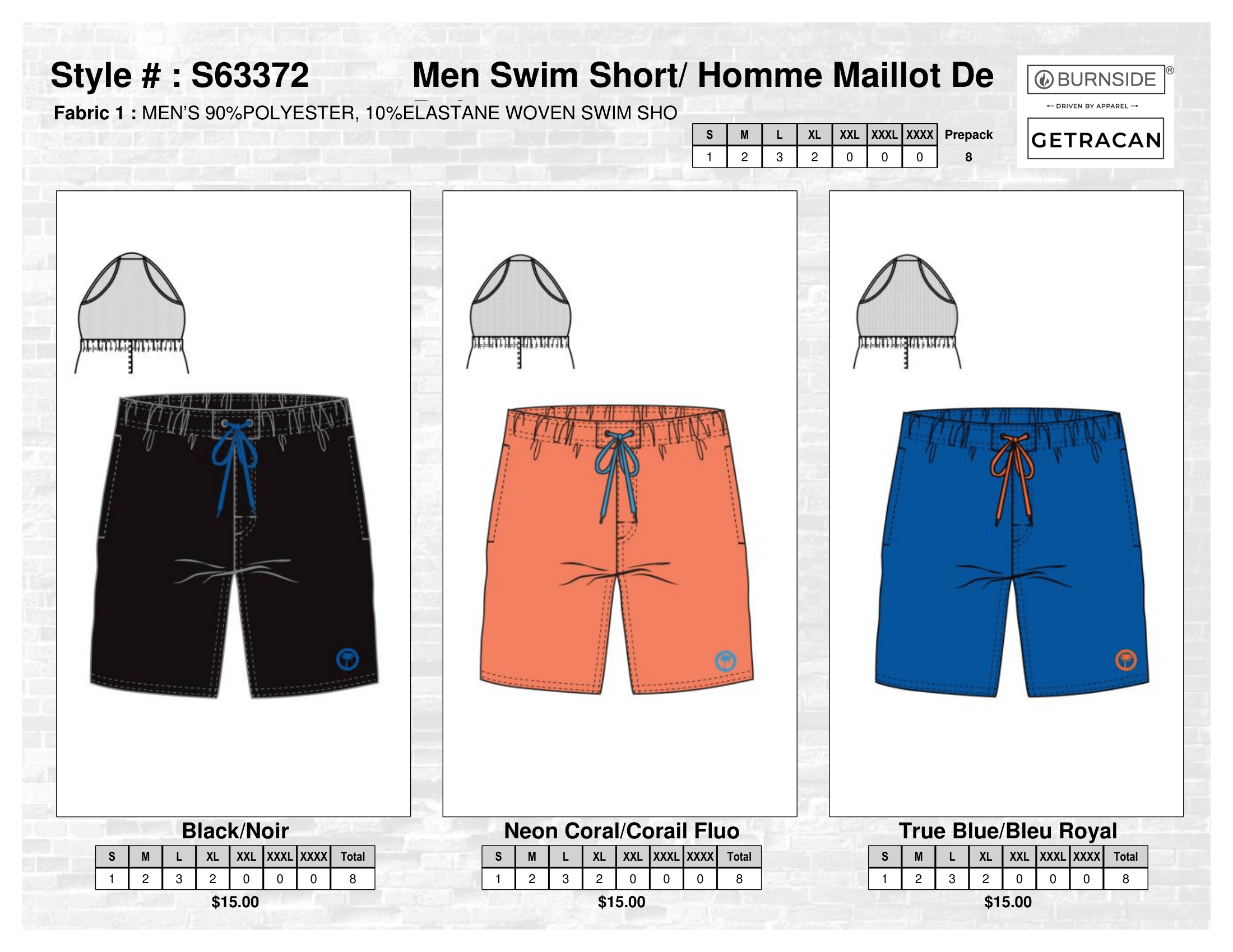 S63372 Men Swim Short