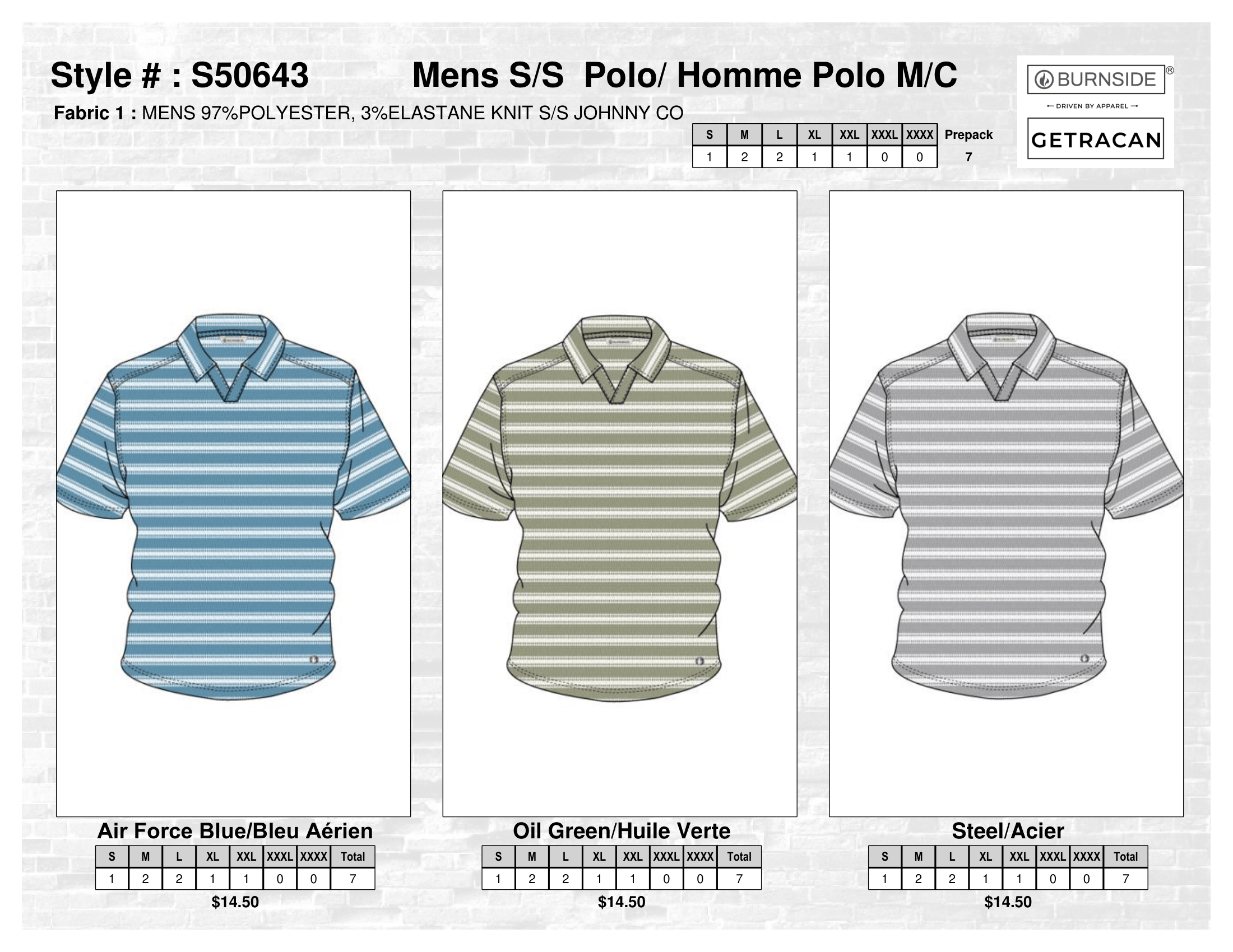 S50643 Men's S/S Polo