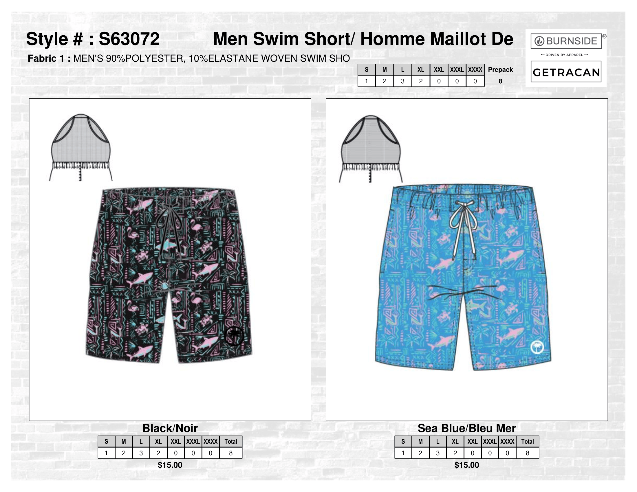 S63072 Men Swim Short
