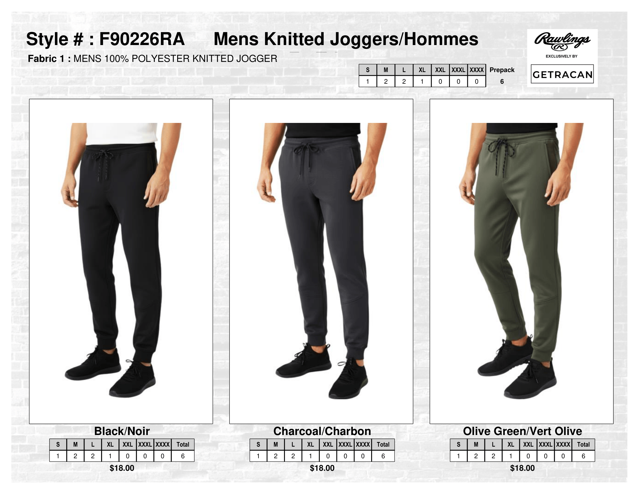 F90226RA Mens Knitted Joggers