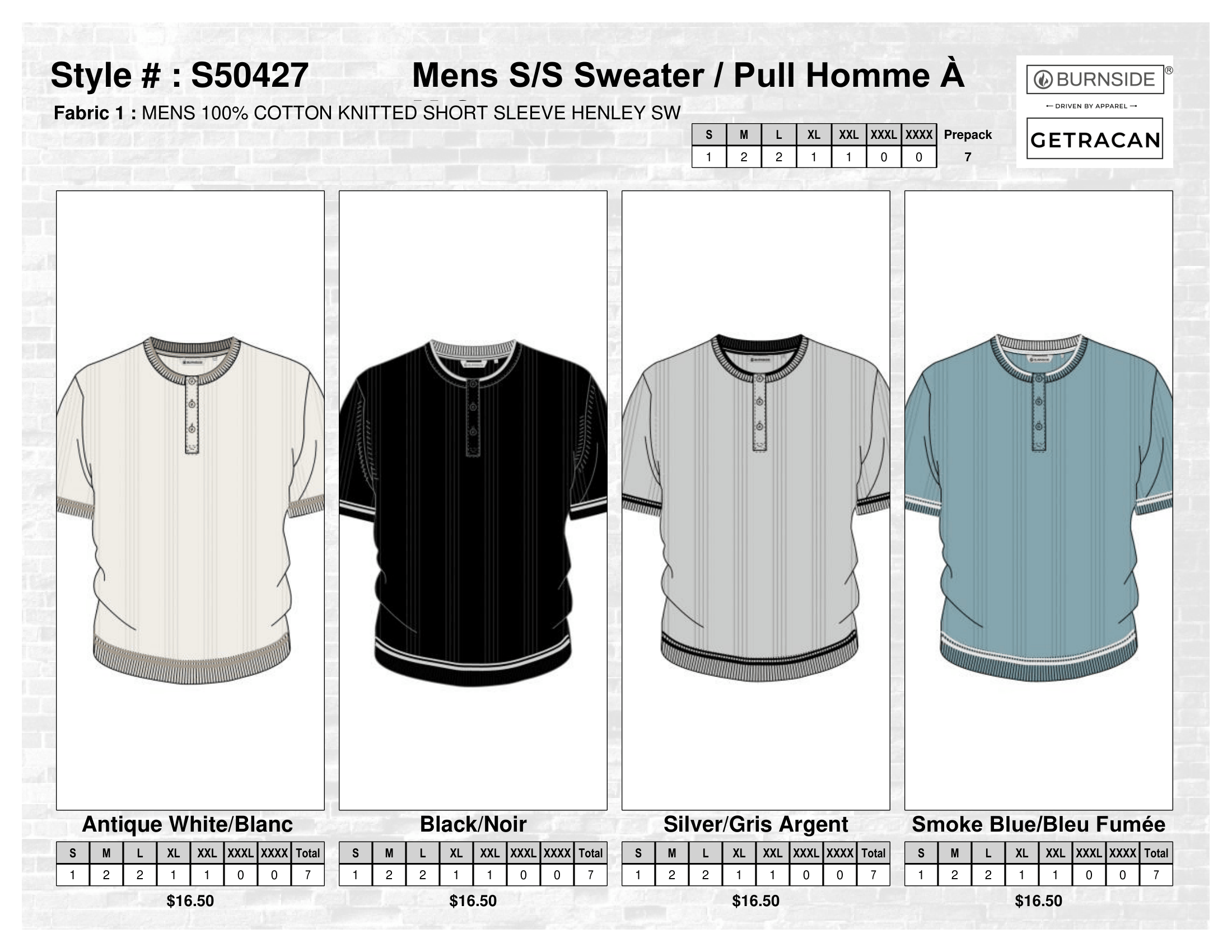 S50427 Mens S/S Sweater