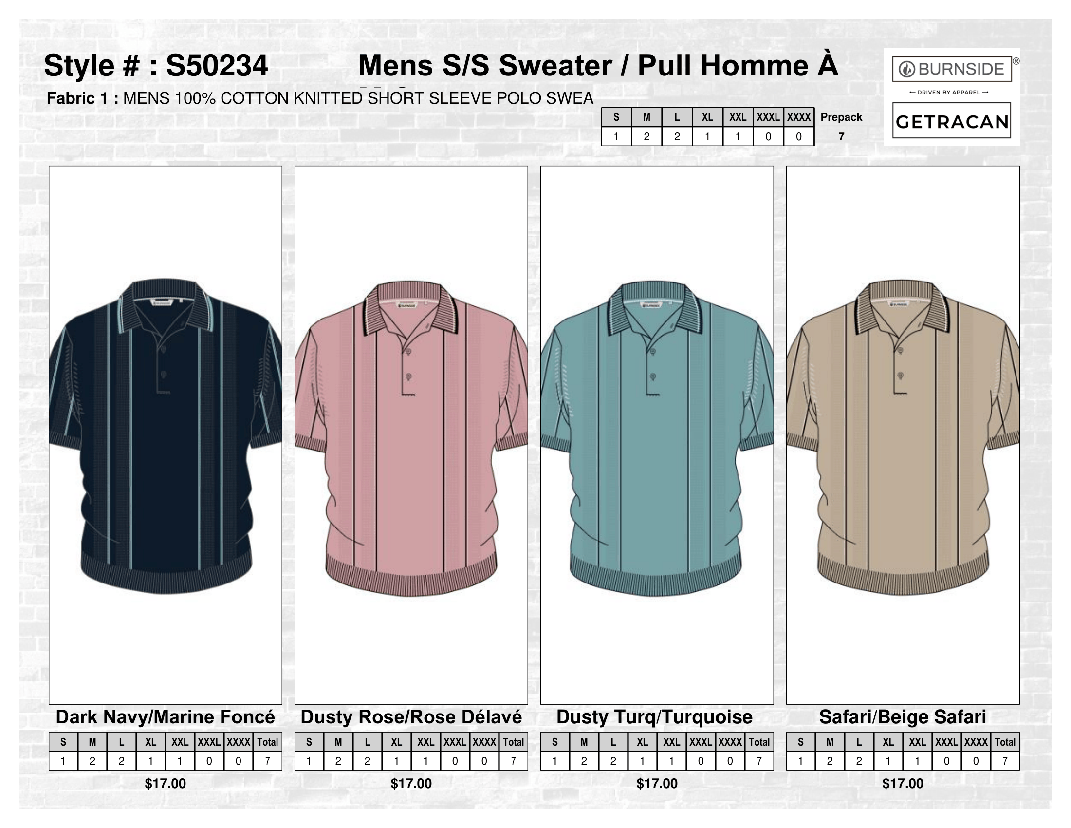 S50234 Mens S/S Sweater