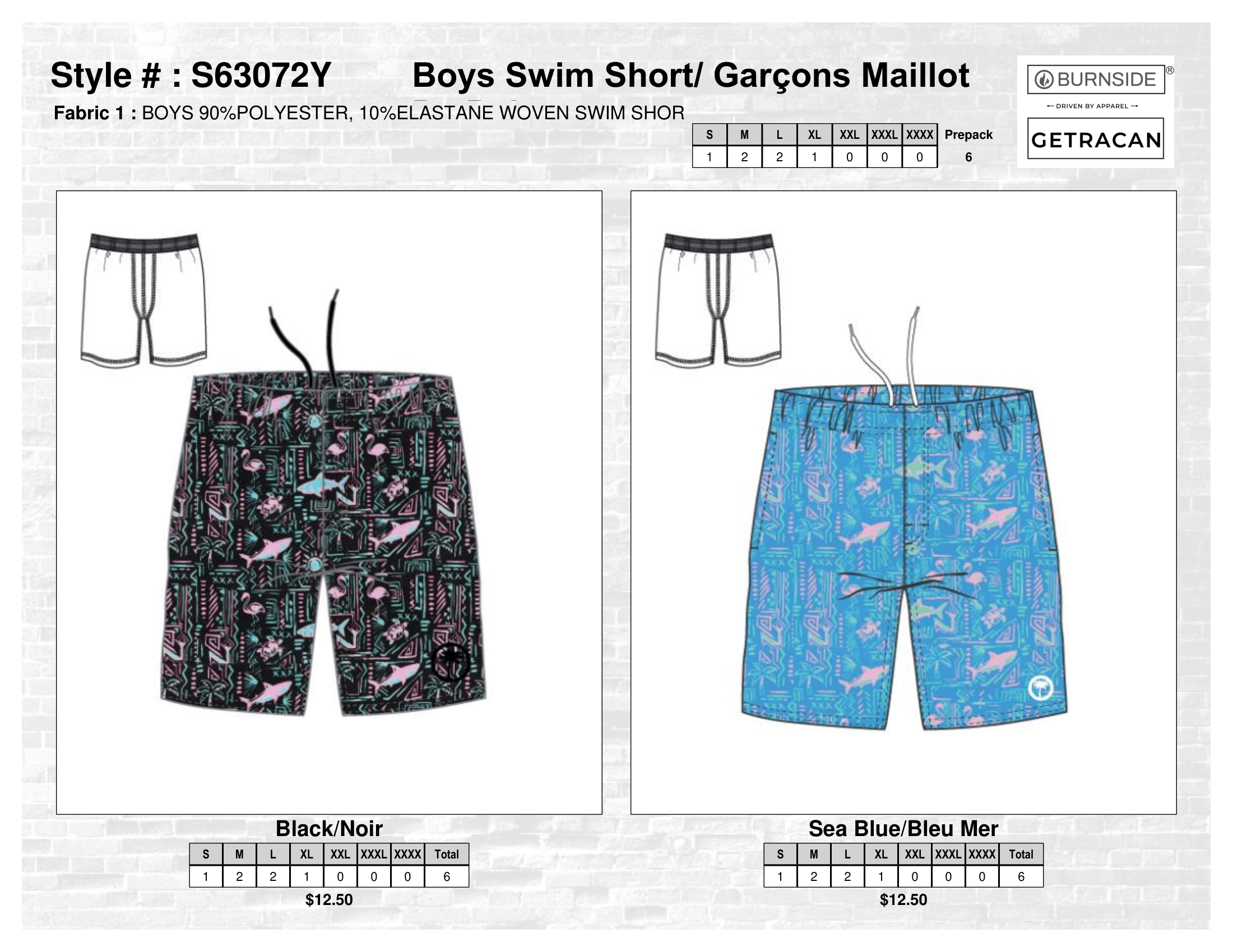 S63072Y Boys Swim Short