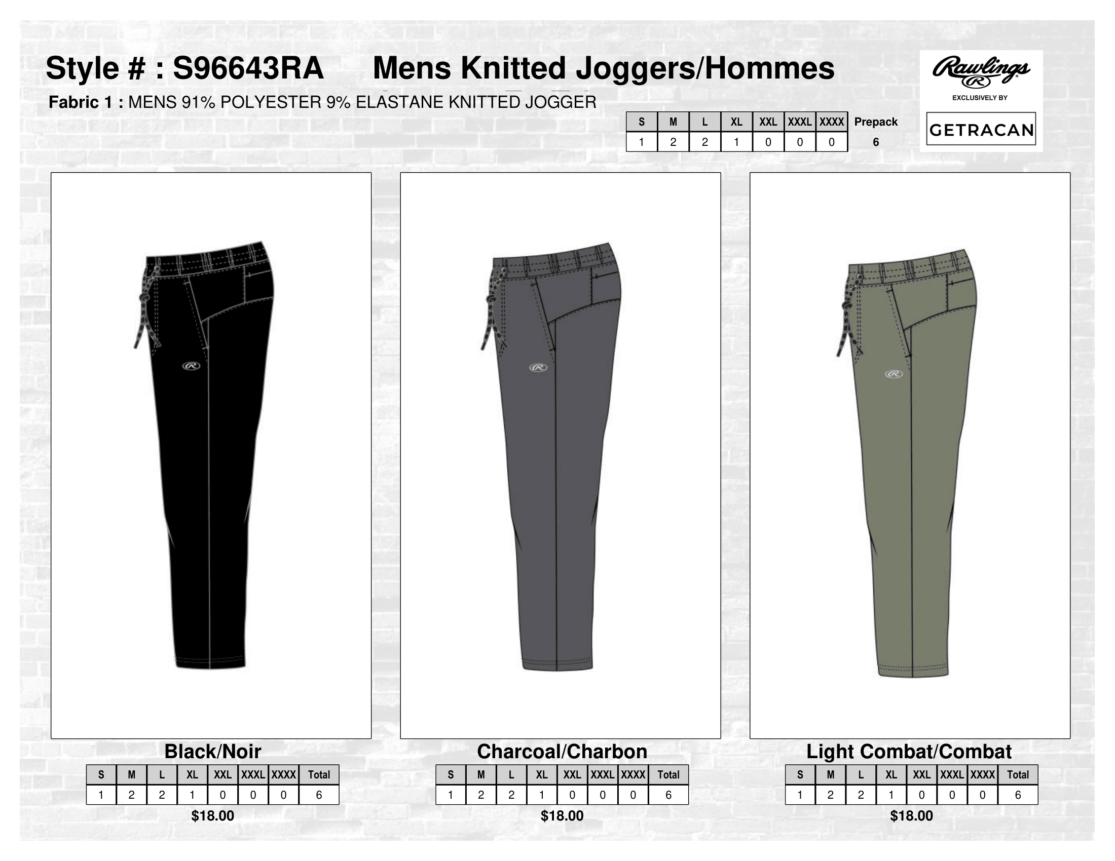 S96643RA Mens Knitted Joggers