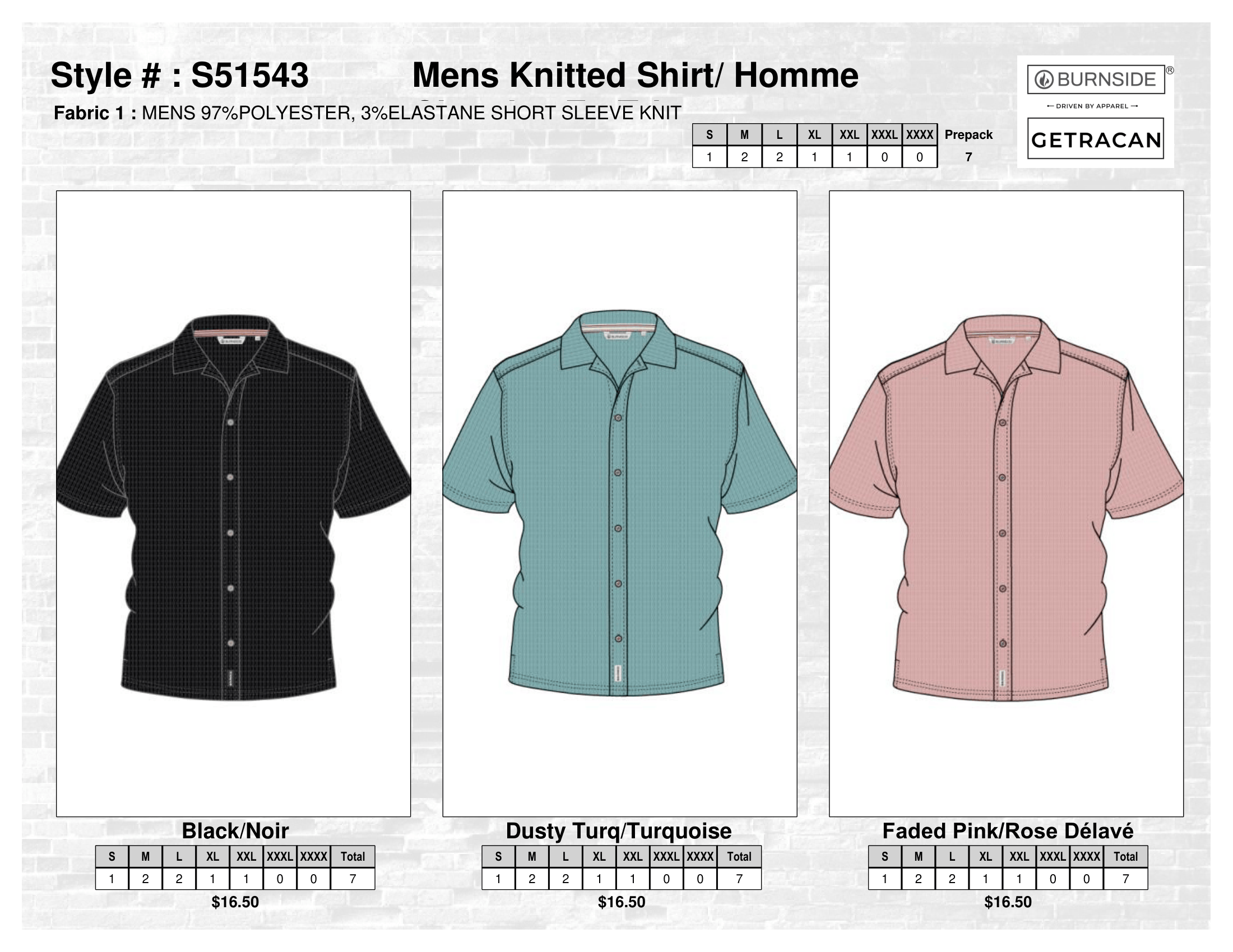 S51543 Mens Knitted Shirt