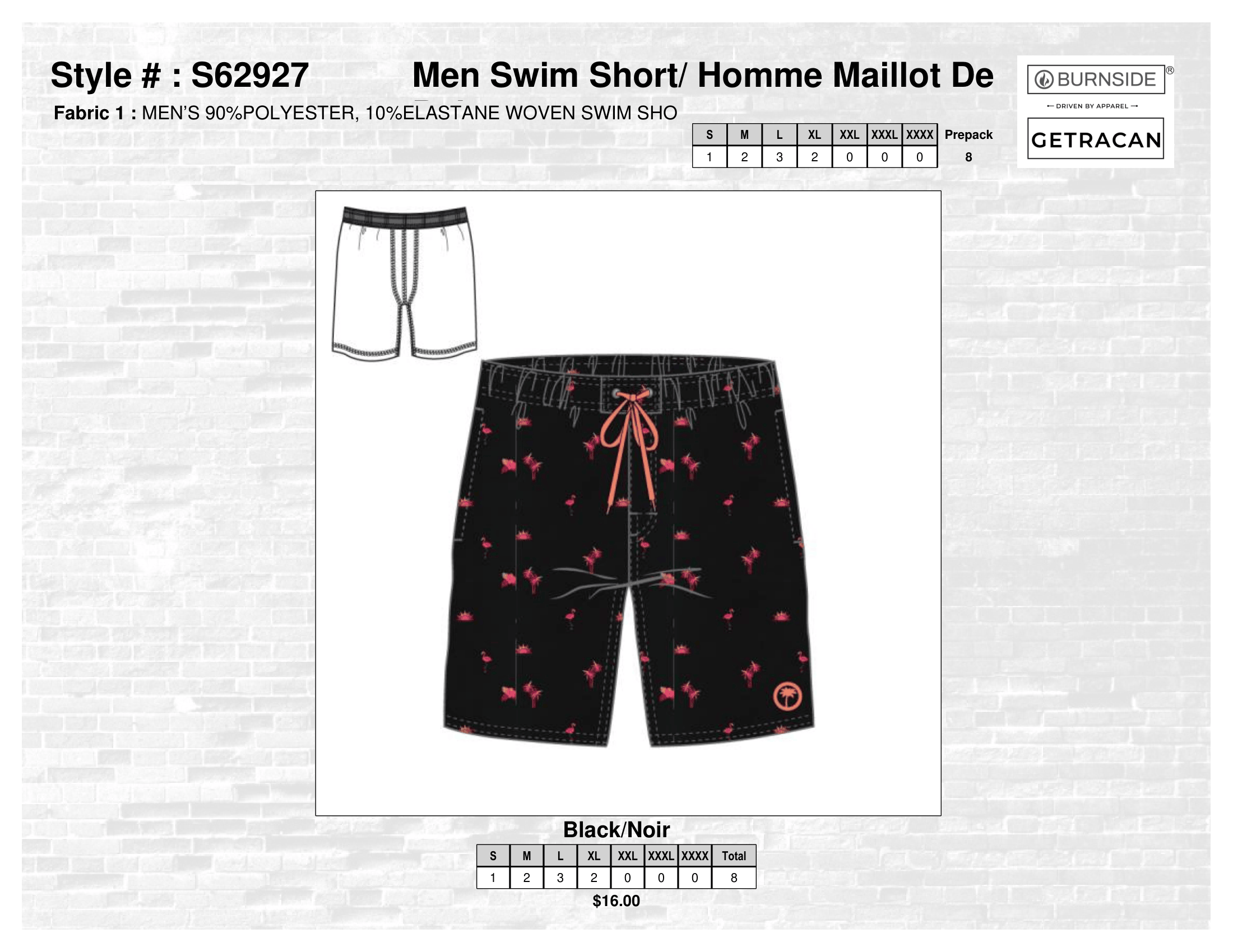 S62927 Men Swim Short