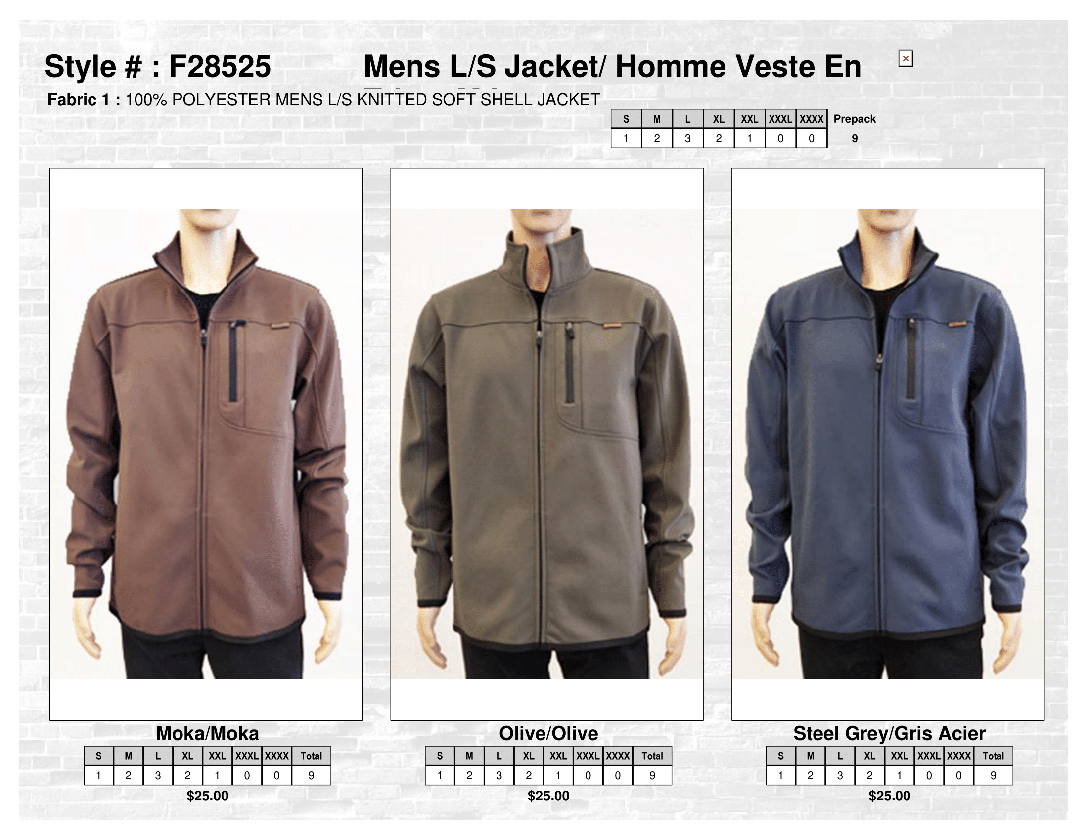 F28525 Mens Ls Jacket