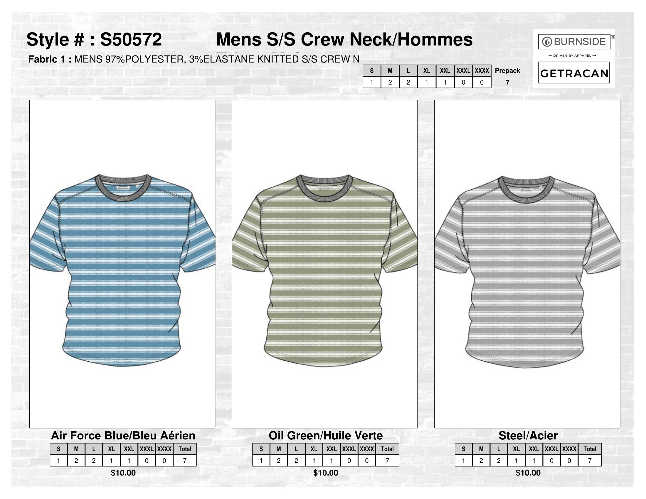 S50572 Men's S/S Crew Neck