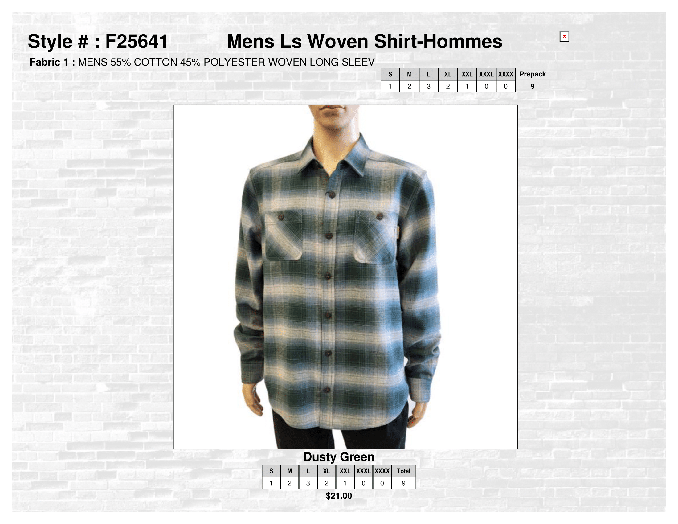 F25641 Mens Ls Woven Shirt