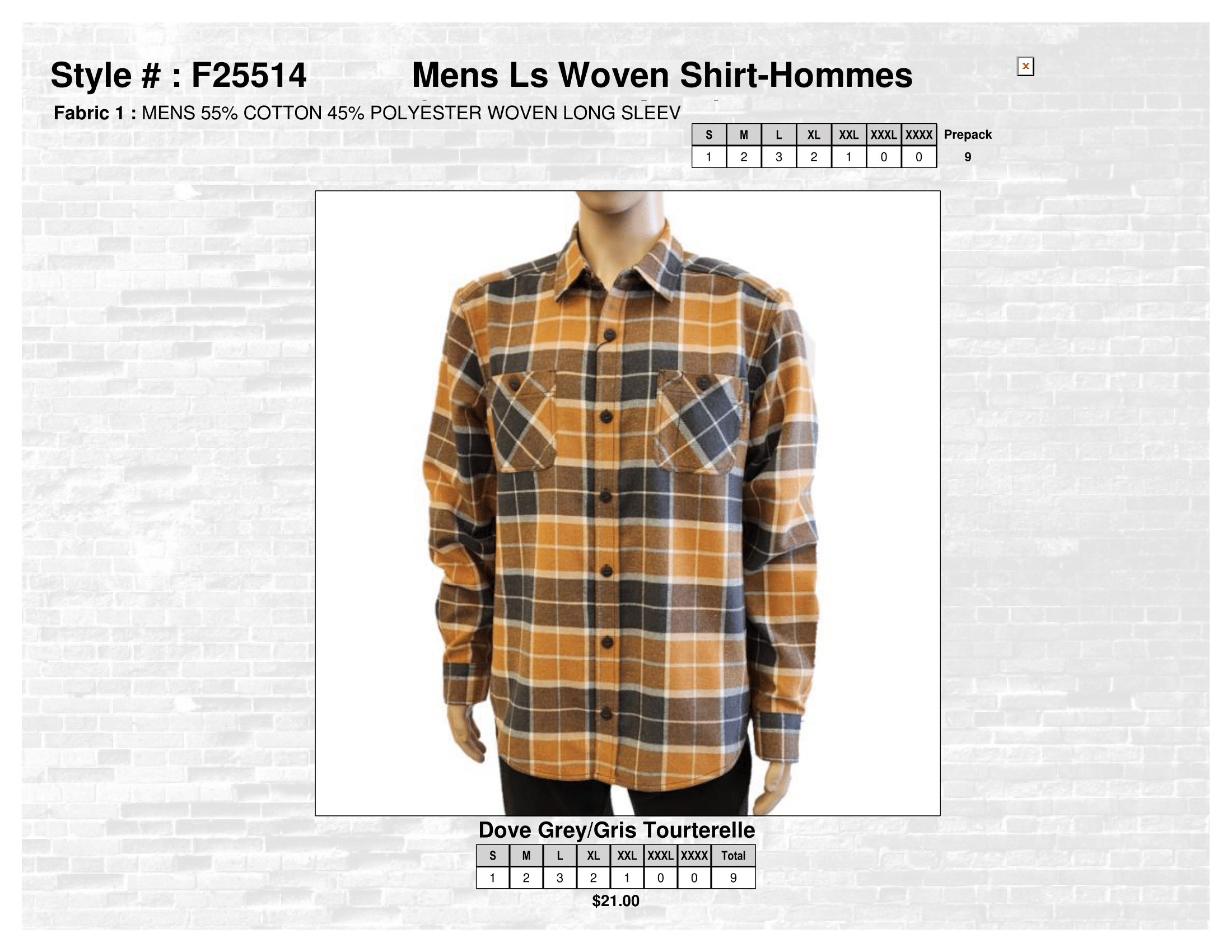 F25514 Mens Ls Woven Shirt