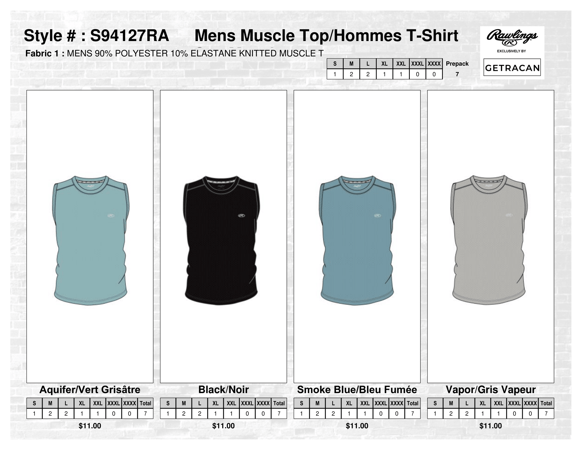S94127RA Mens Muscle Top